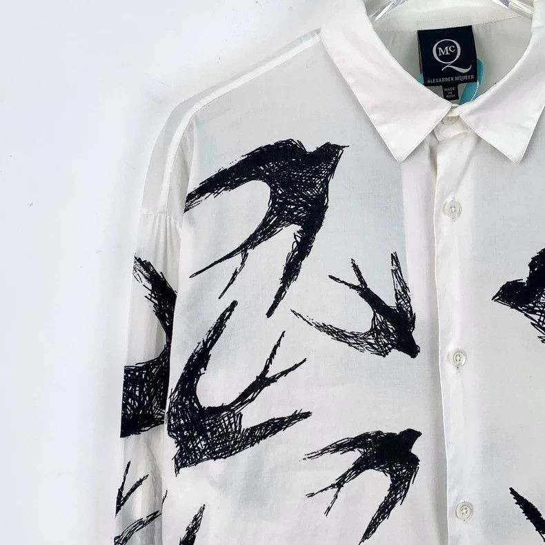 Alexander McQueen Alexander Mcqueen White swallow graffiti printed cotton la Size US M / EU 48-50 / 2 - 3 Thumbnail