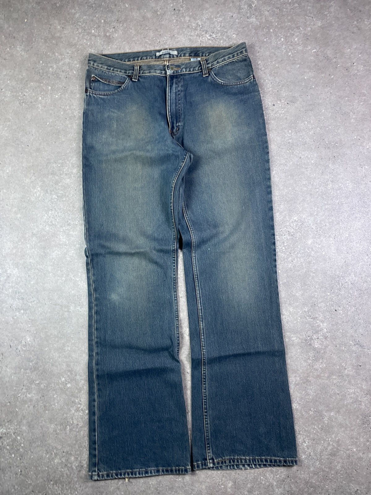 Japanese Brand × Vintage Vintage Y2K Japanese Wide Leg Mossy Denim Balenciaga Style Size US 33 - 1 Thumbnail