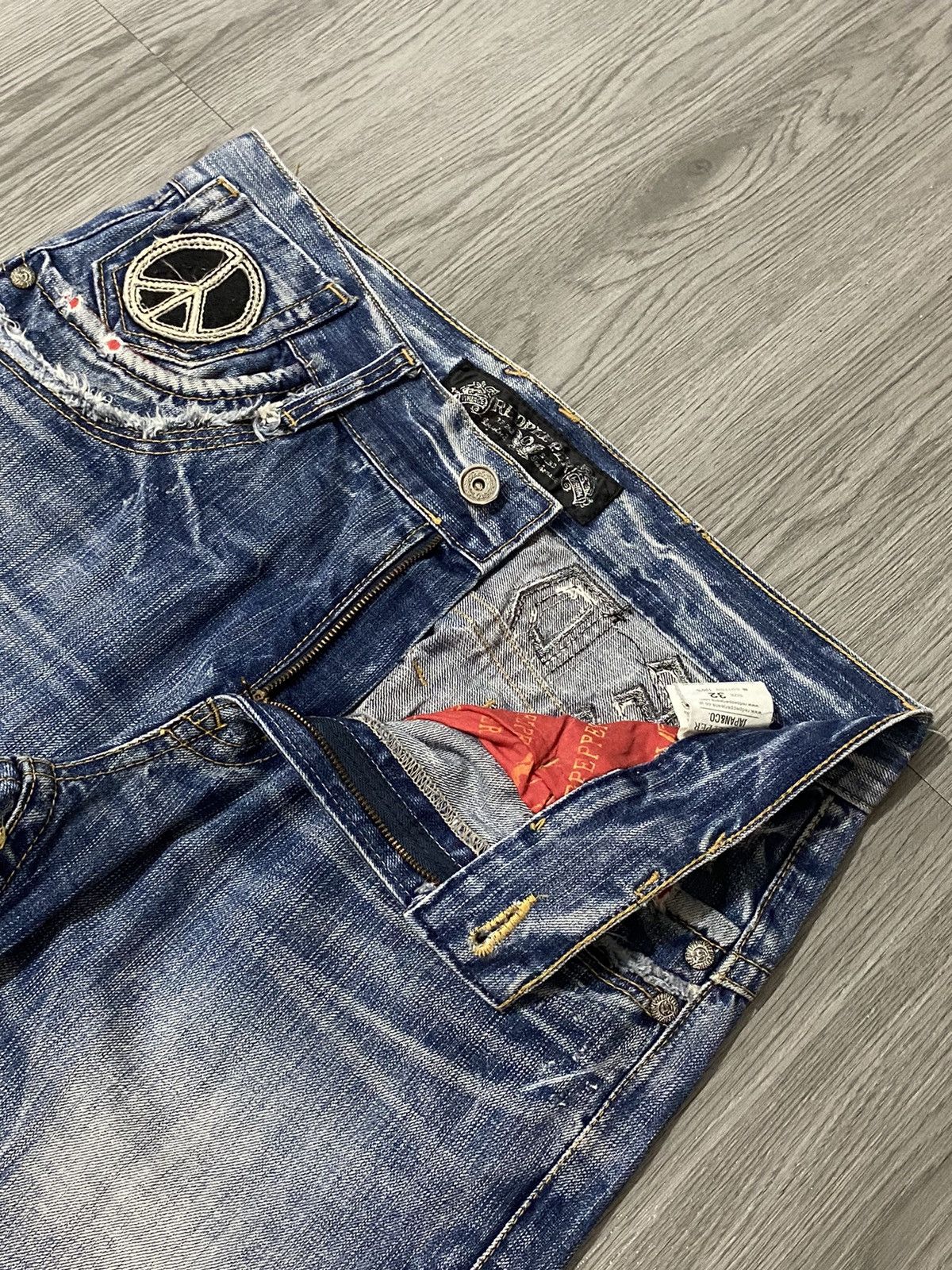 Hysteric Glamour Japan Red Pepper Smiley x Peace Patchwork Jeans Size US 34 / EU 50 - 7 Thumbnail