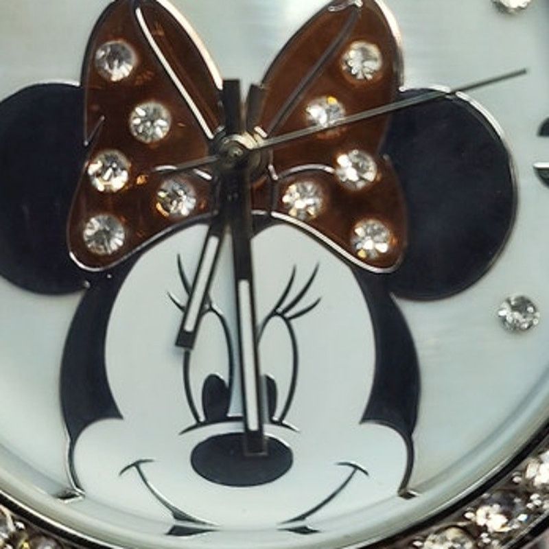 Disney Disney Minnie Mouse Watch Silver Face Rhinestone Bow Size ONE SIZE - 2 Thumbnail