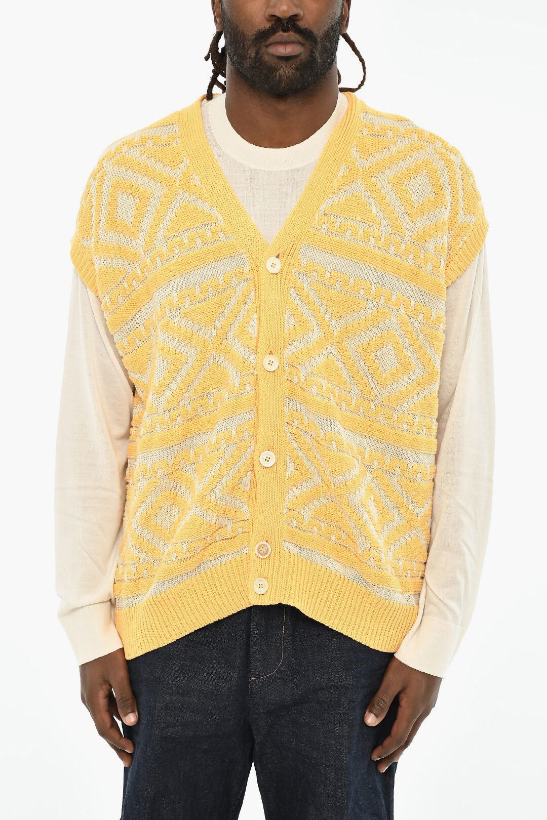 Dsquared2 Vintage-Effect Cardigan with V-Neck Size US M / EU 48-50 / 2 - 1 Thumbnail