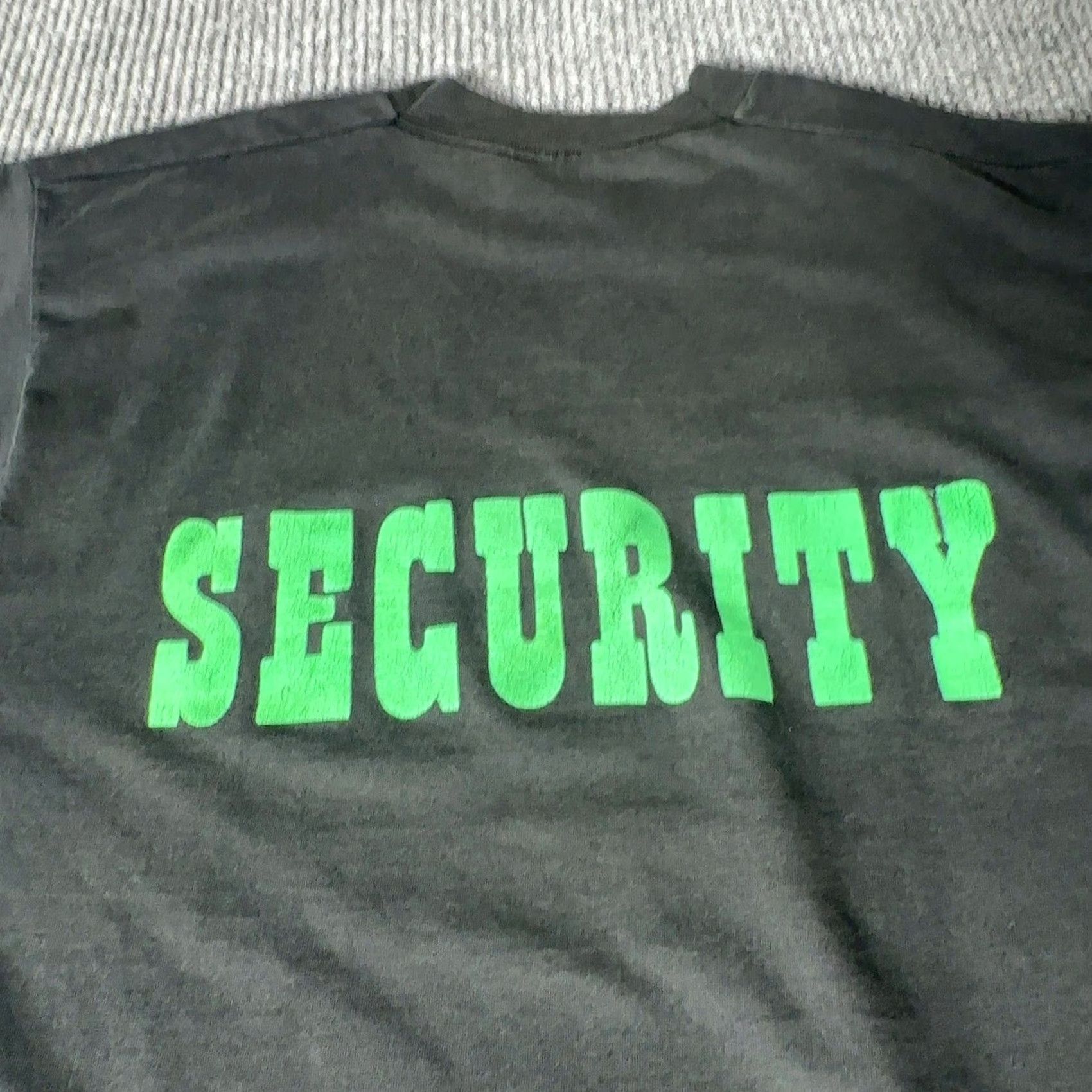 Vintage VINTAGE Security Graphic T Shirt Mens XL Black Neon Green Orange Single Stitch Size US XL / EU 56 / 4 - 6 Thumbnail