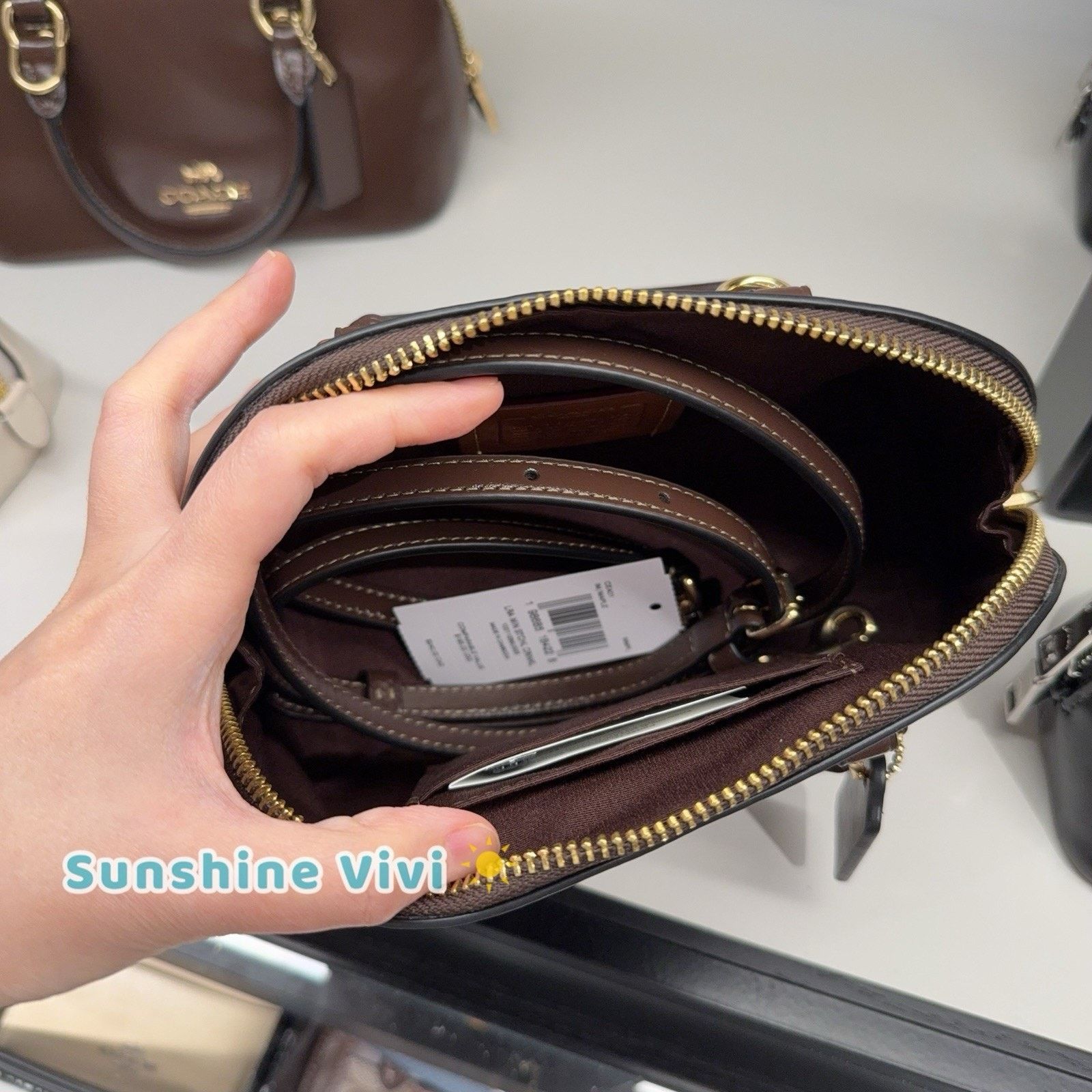 Coach NWT Coach Lala Mini Satchel Bag CEA01 Shiny leather Maple Size ONE SIZE - 6 Thumbnail