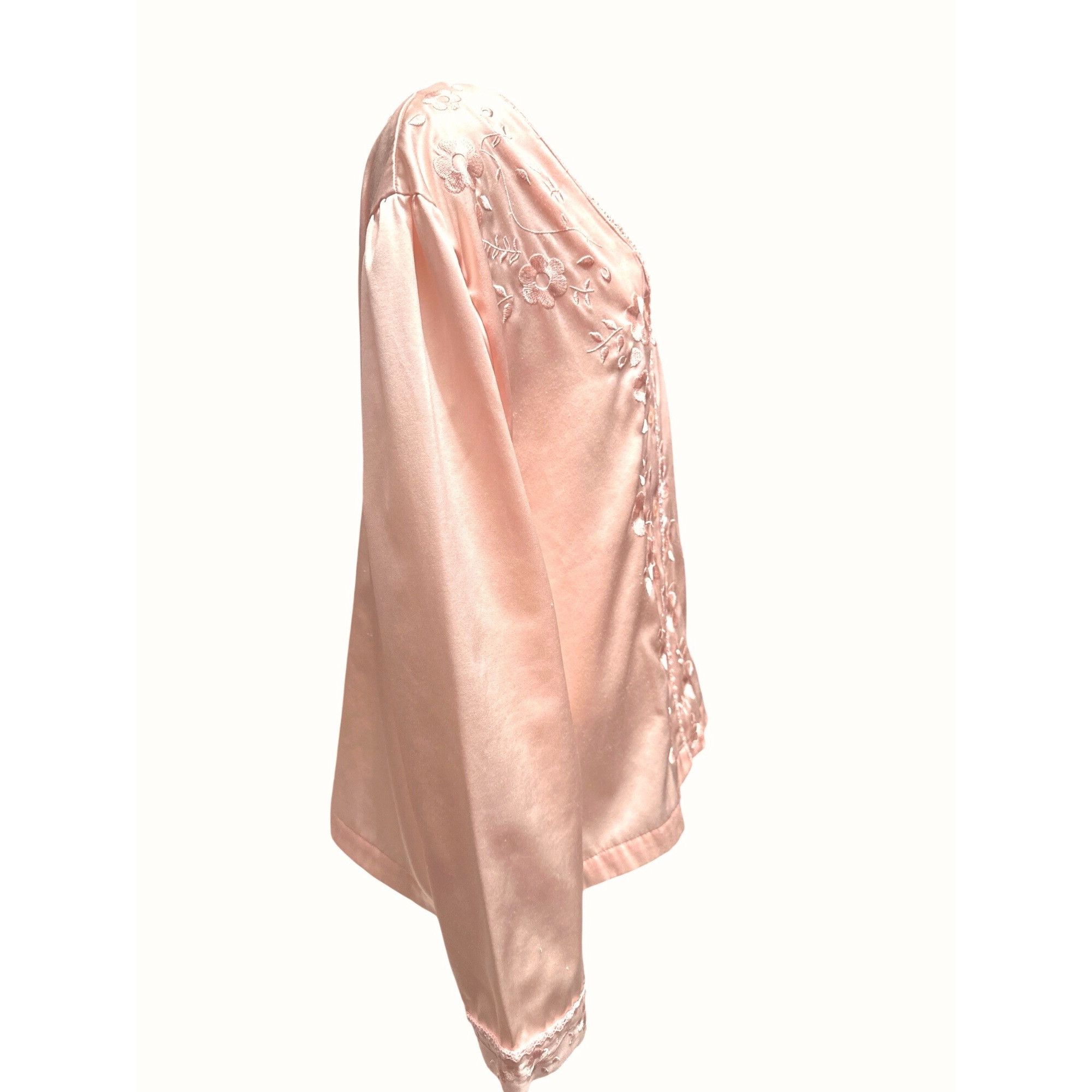 Other Nordstrom Intimates Size L Blush Pink Satin Embroidered Flor Size L / US 10 / IT 46 - 3 Thumbnail