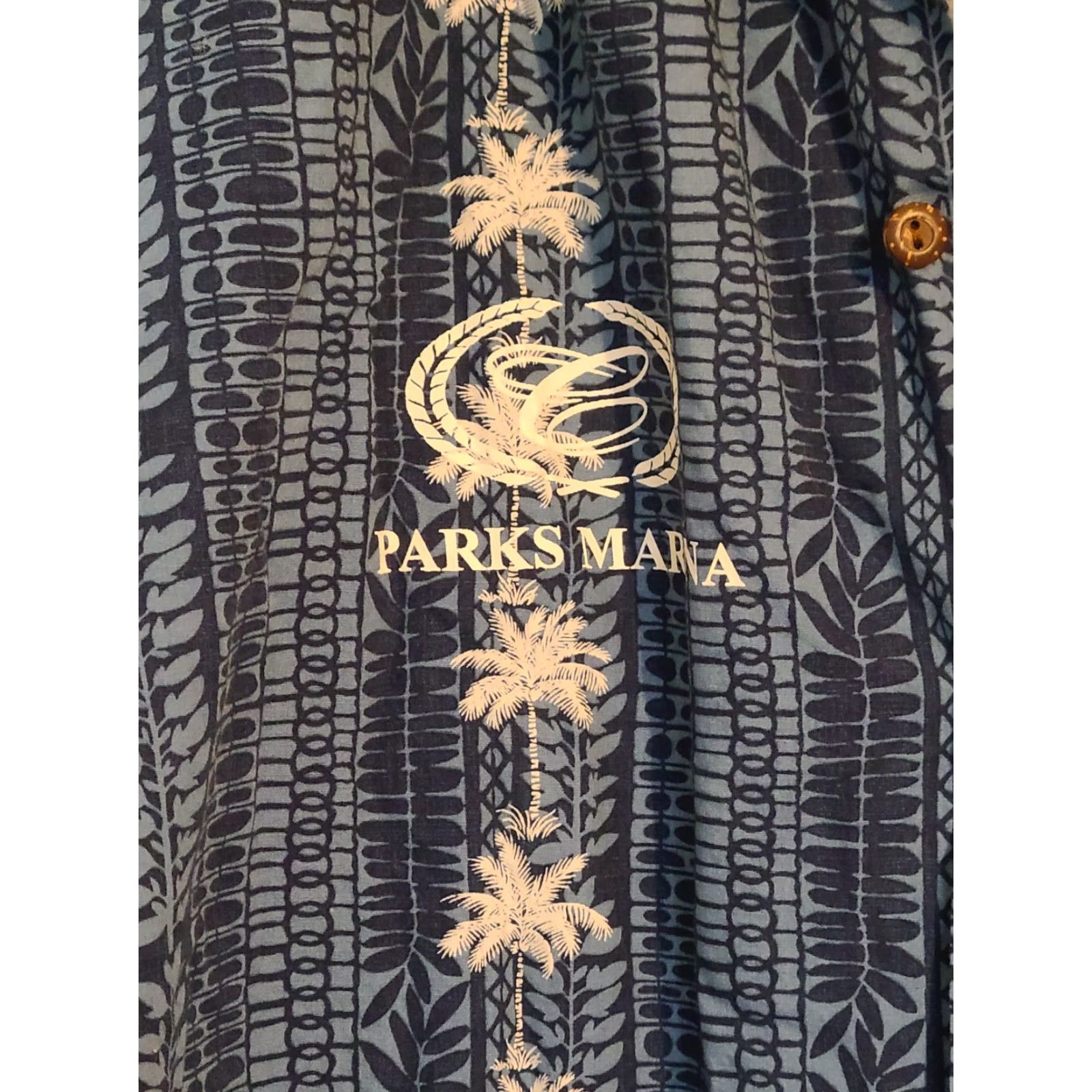 Vintage VINTAGE Pacific Legend Apparel, Inc. Hawaiian Palm Tree Button-Up Shirt SS Blue White Mens XL Size US XL / EU 56 / 4 - 5 Thumbnail