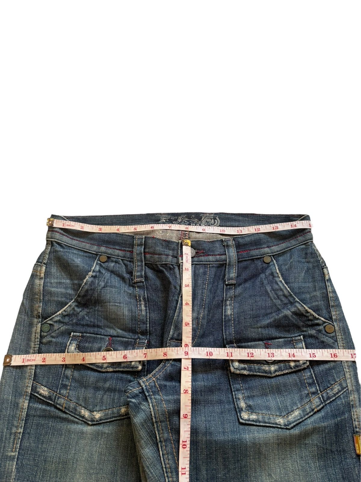 Japanese Brand Vintage Japanese Brand Bush Pant Buckle Back Flare Jeans Size US 30 / EU 46 - 12 Thumbnail