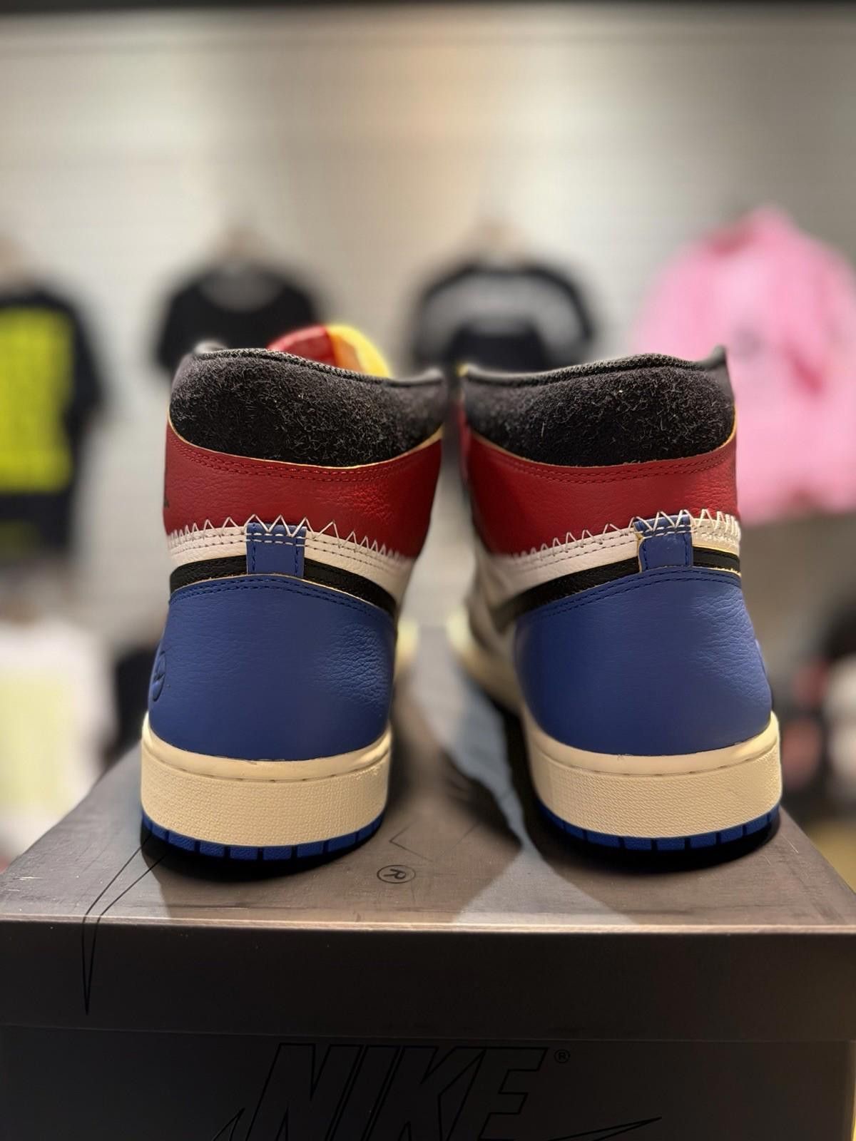 Jordan Brand Air Jordan 1 x Union x Fragment Black and Varsity Red (12.5) Size US 12.5 / EU 45-46 - 9 Thumbnail