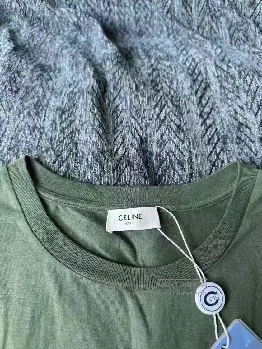 Celine CELINE Green Letter Logo Short Sleeve| Size US S / EU 44-46 / 1 - 3 Thumbnail