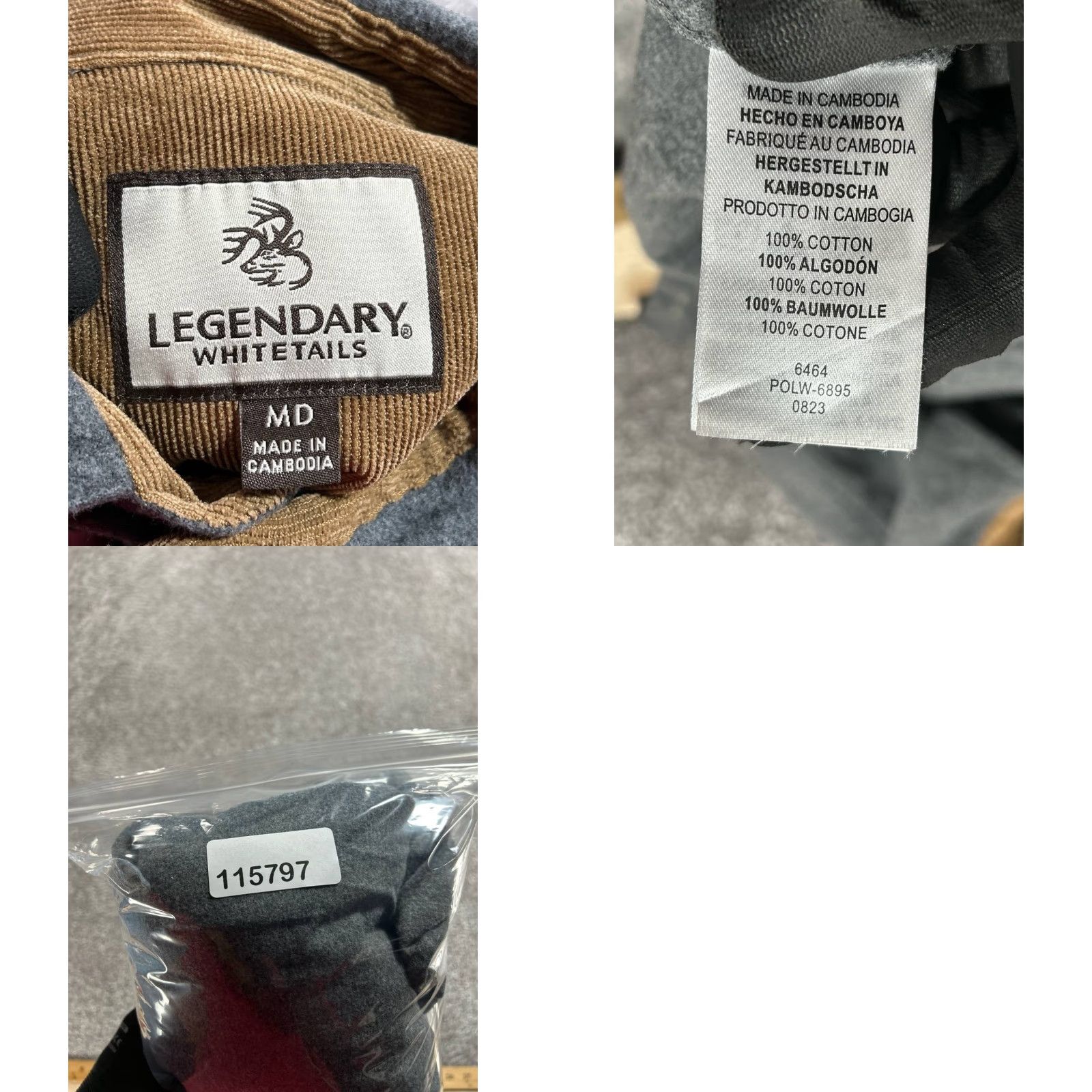 Vintage VINTAGE Legendary Whitetails Buck Camp Shirt Men M Gray Cotton Button-Front Long Sleeve Pockets Outdoor 90s Mens Size US M / EU 48-50 / 2 - 8 Thumbnail