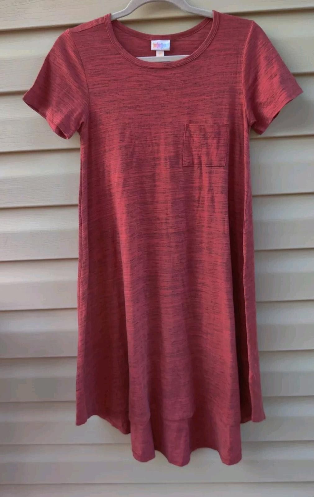 Other LulaRoe Carly Swing Shift T Shirt Dress XXS Hi Low Red Size XXS / US 00 / IT 34 - 2 Thumbnail