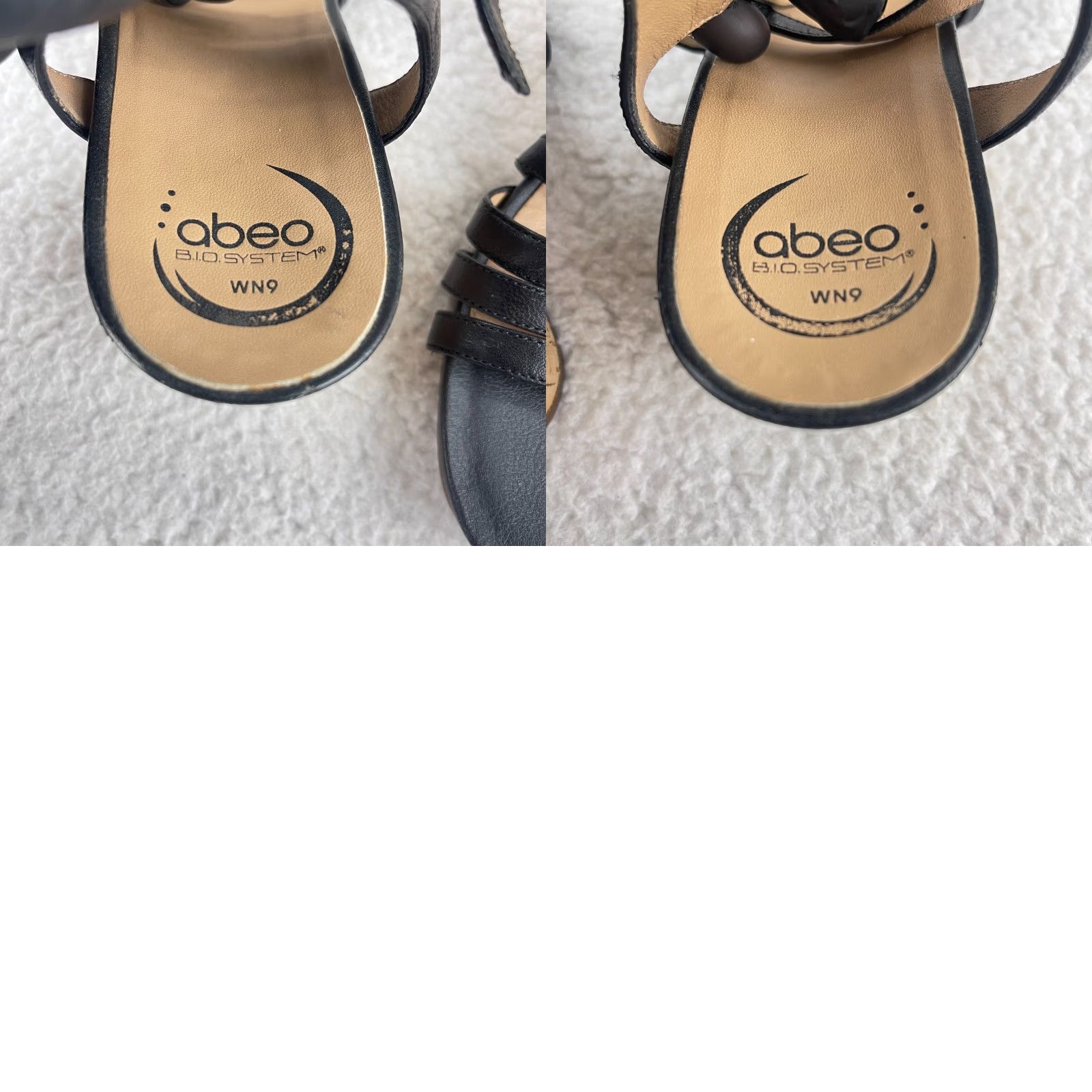 Vintage Abeo Black Sling Back Leather Sandals Womens Wedge Open Toe Size 9 Size US 9 / IT 39 - 9 Thumbnail