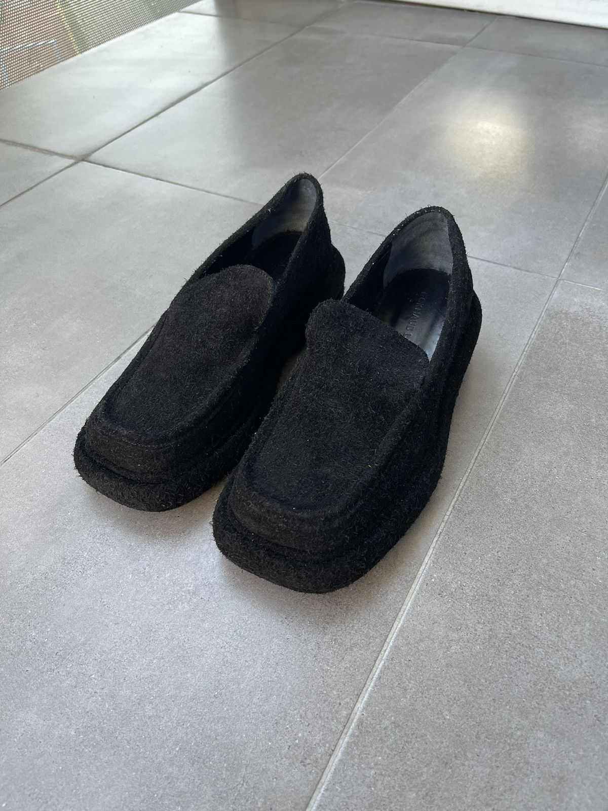 Eckhaus Latta !DS! FW23 Eckhaus Latta Stacked M Black Suede Loafers Size US 11 / EU 44 - 1 Thumbnail