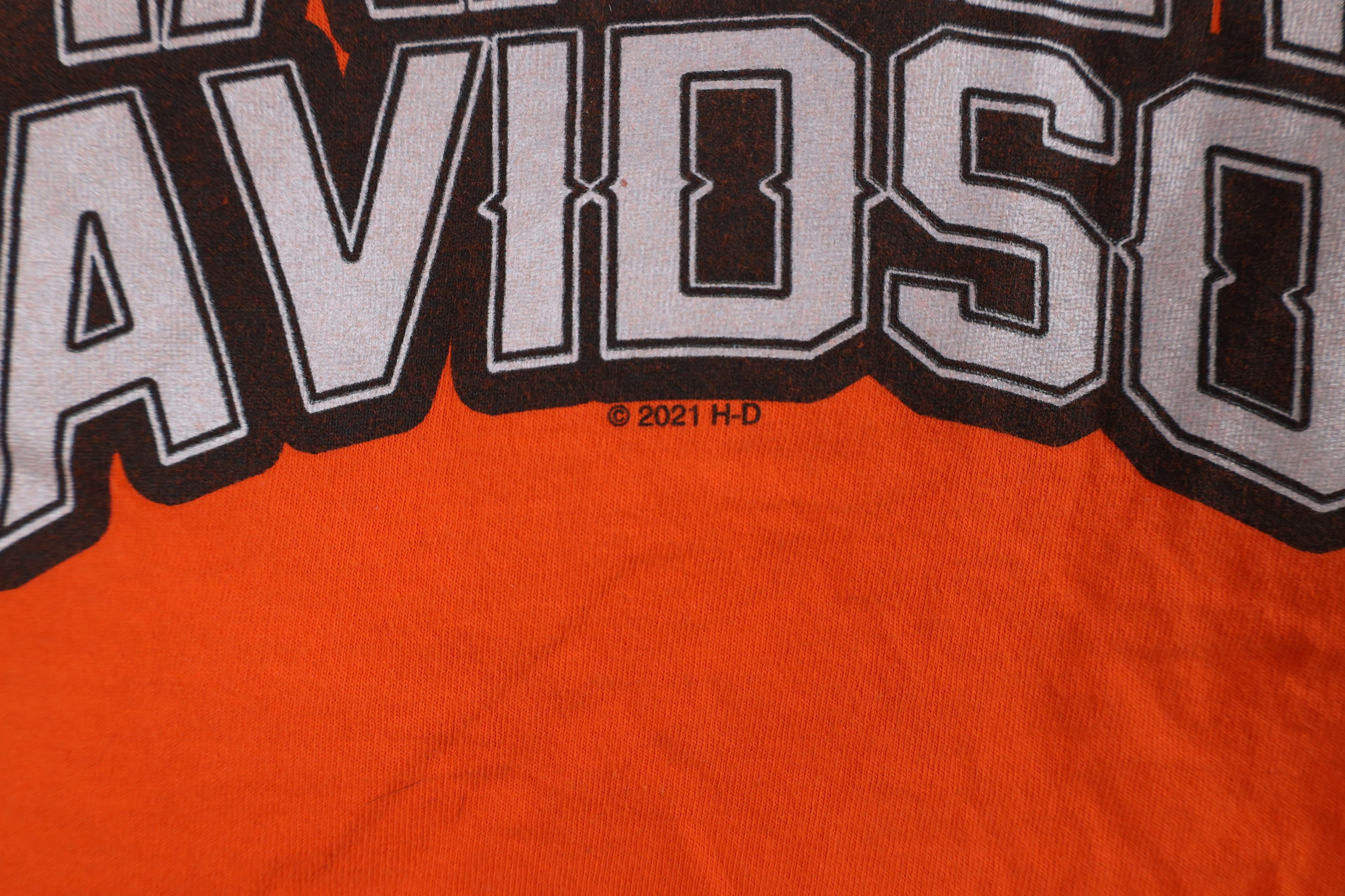 Harley Davidson × Vintage Y2K Harley Davidson Spell Out Long Sleeve T-Shirt Orange Size US XL / EU 56 / 4 - 4 Thumbnail