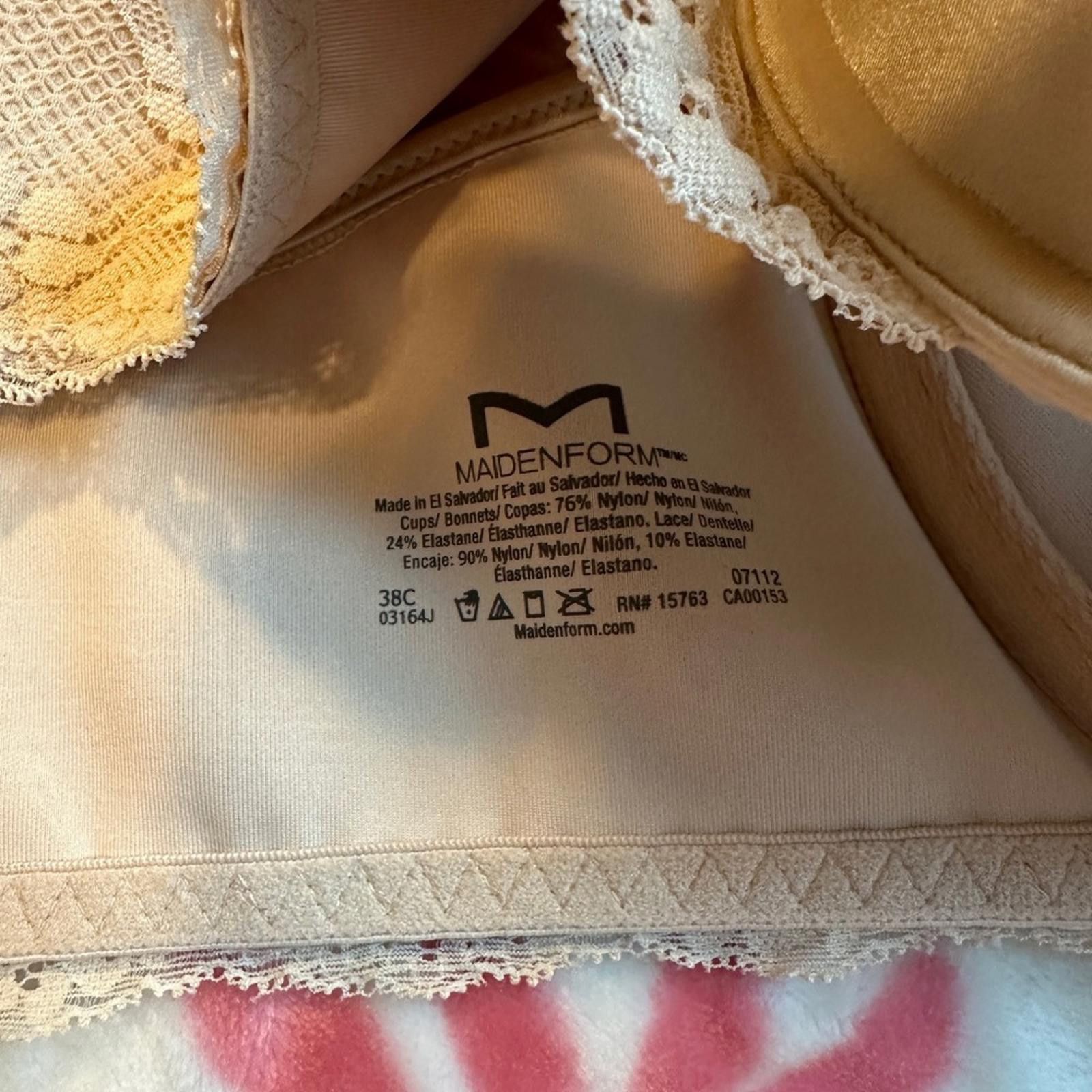 Other Maidenform 38C Racerback Full Coverage Cream Lace NWOT Size ONE SIZE - 4 Thumbnail