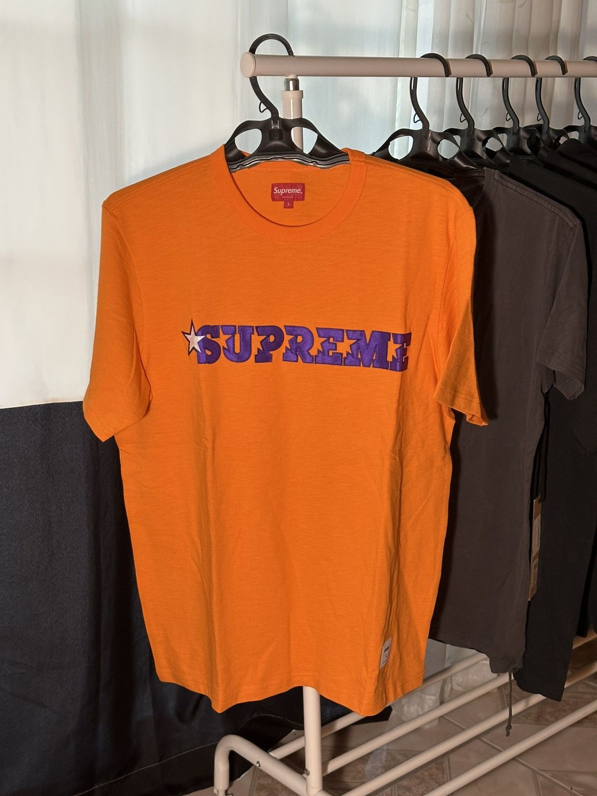 Supreme Orange with Purple Supreme T-Shirt Large Size US L / EU 52-54 / 3 - 1 Thumbnail