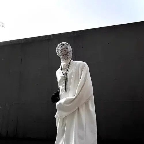 VIBE Fumina x Mami White Trendy Design Ripped Hat Mask Balaclava Size ONE SIZE - 6 Thumbnail