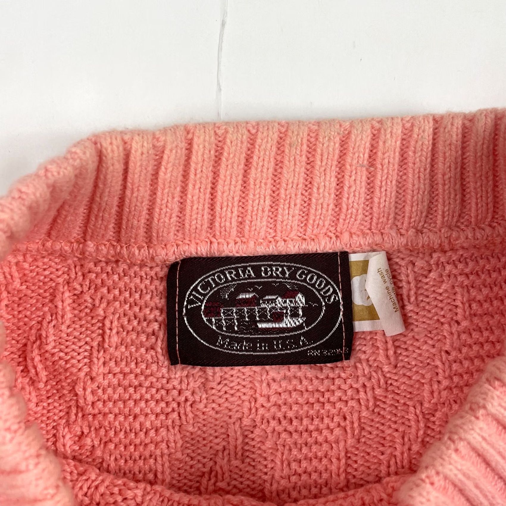 Vintage VINTAGE Victoria Dry Good Sweater Womens XL Pink Goods Women Extra Large Cable Knit Made USA Size XL / US 12-14 / IT 48-50 - 7 Thumbnail