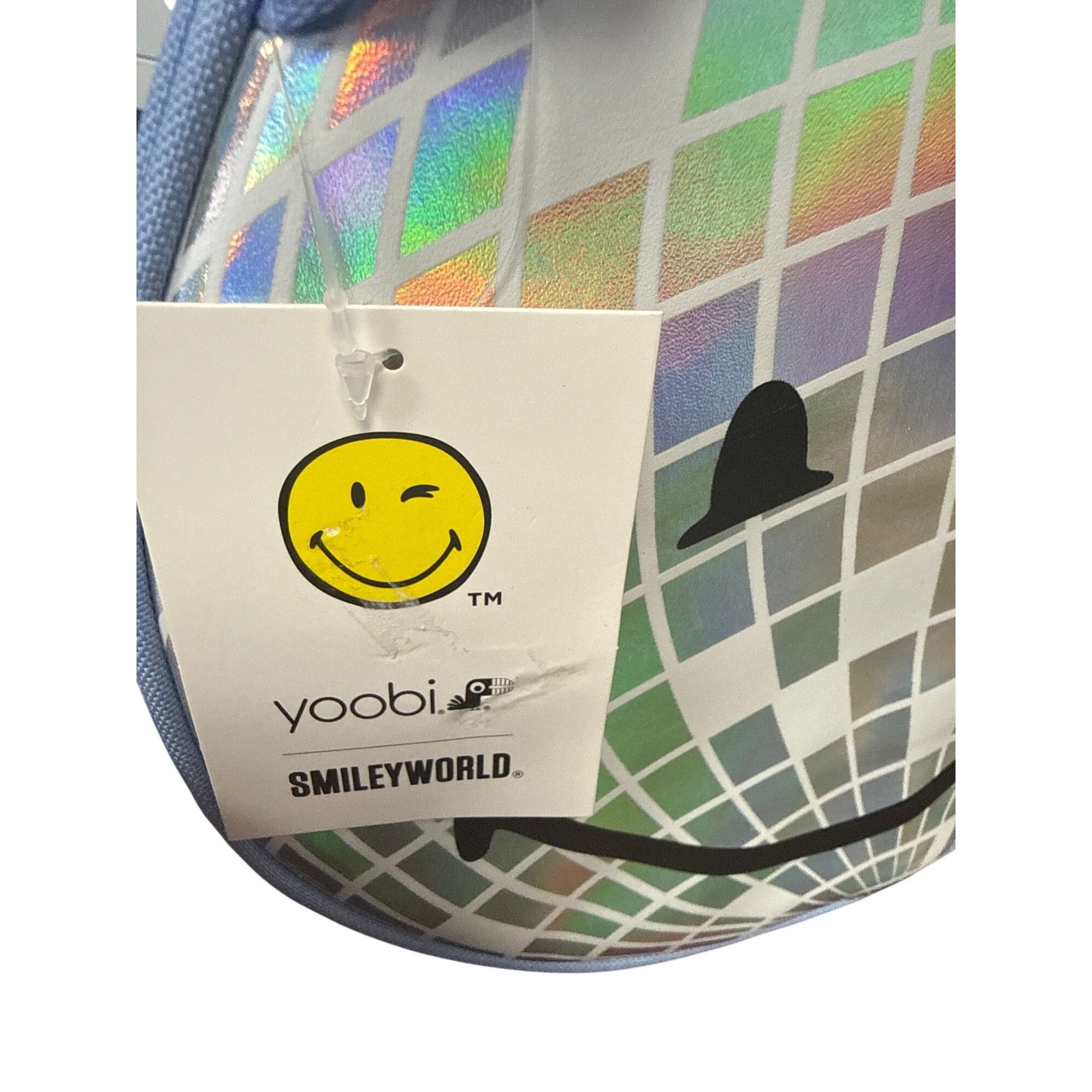 Other Holographic Smiley Face Lunch Bag With Blue Handles By Yoobi Size ONE SIZE - 4 Thumbnail