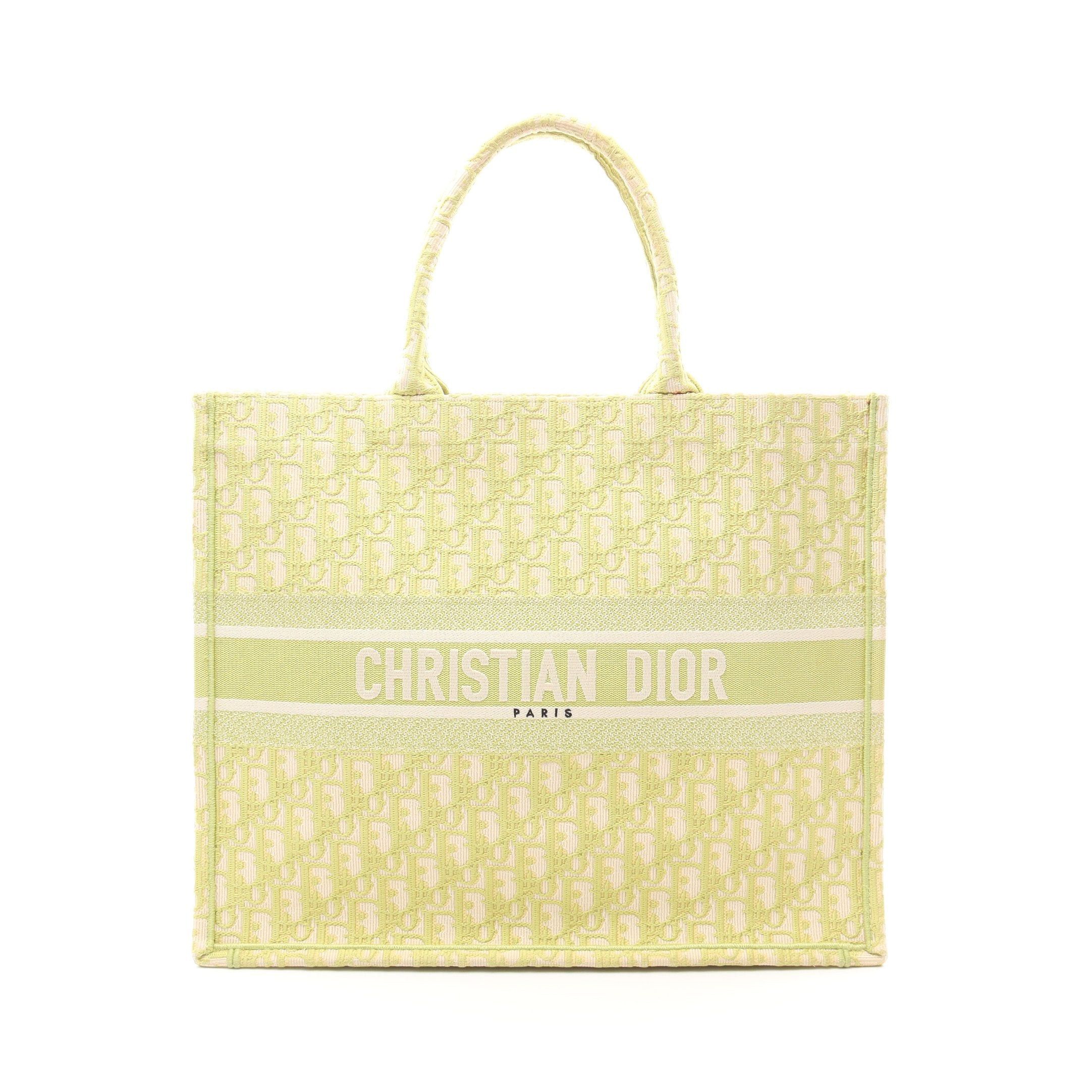 Dior Dior Book Tote Large Handbag Bag Canvas Off White Yellow-Green Size ONE SIZE - 1 Thumbnail