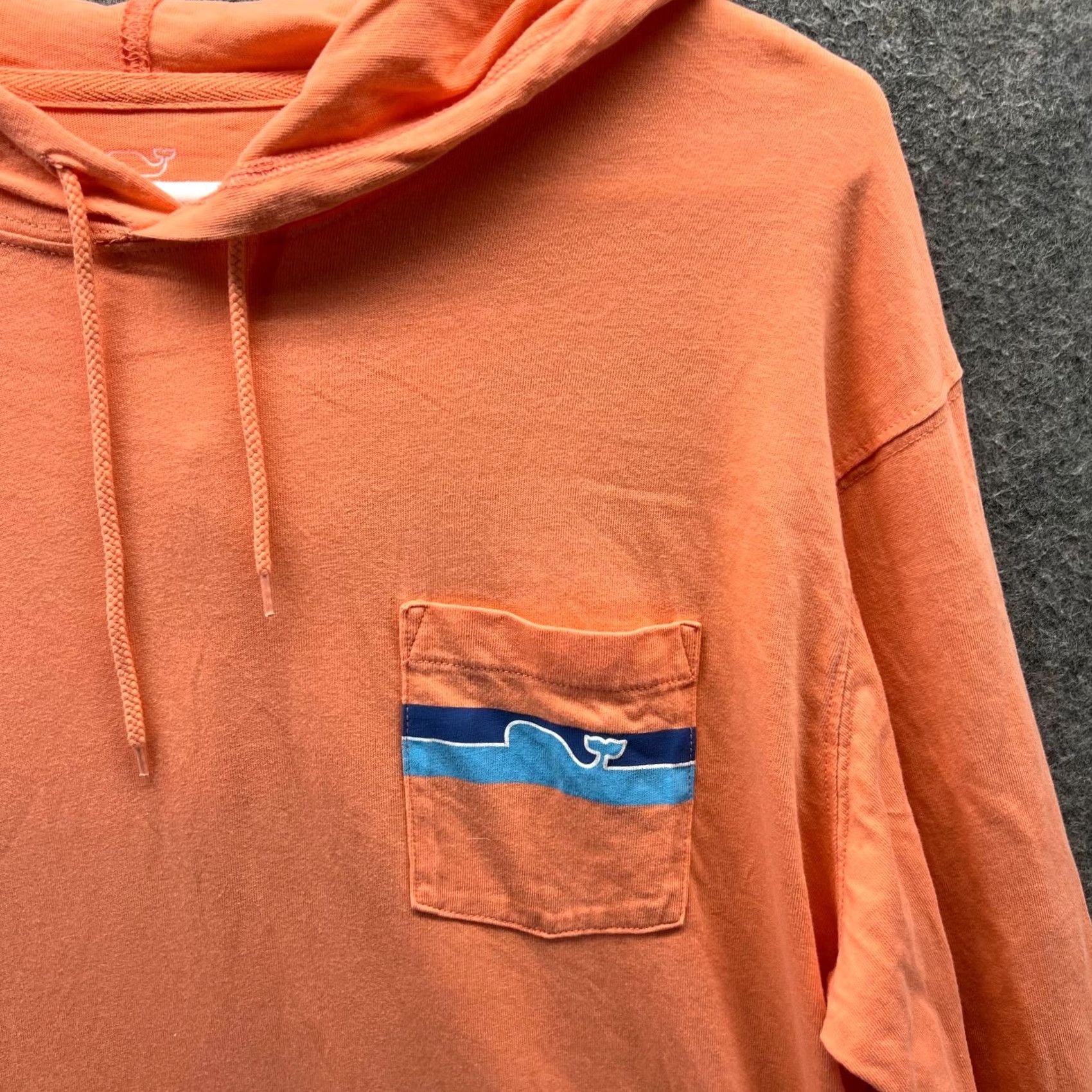 Vineyard Vines VINEYARD VINES Shirt Mens S Orange Hooded Pocket Whale Graphic Long Sleeve Size US S / EU 44-46 / 1 - 7 Thumbnail