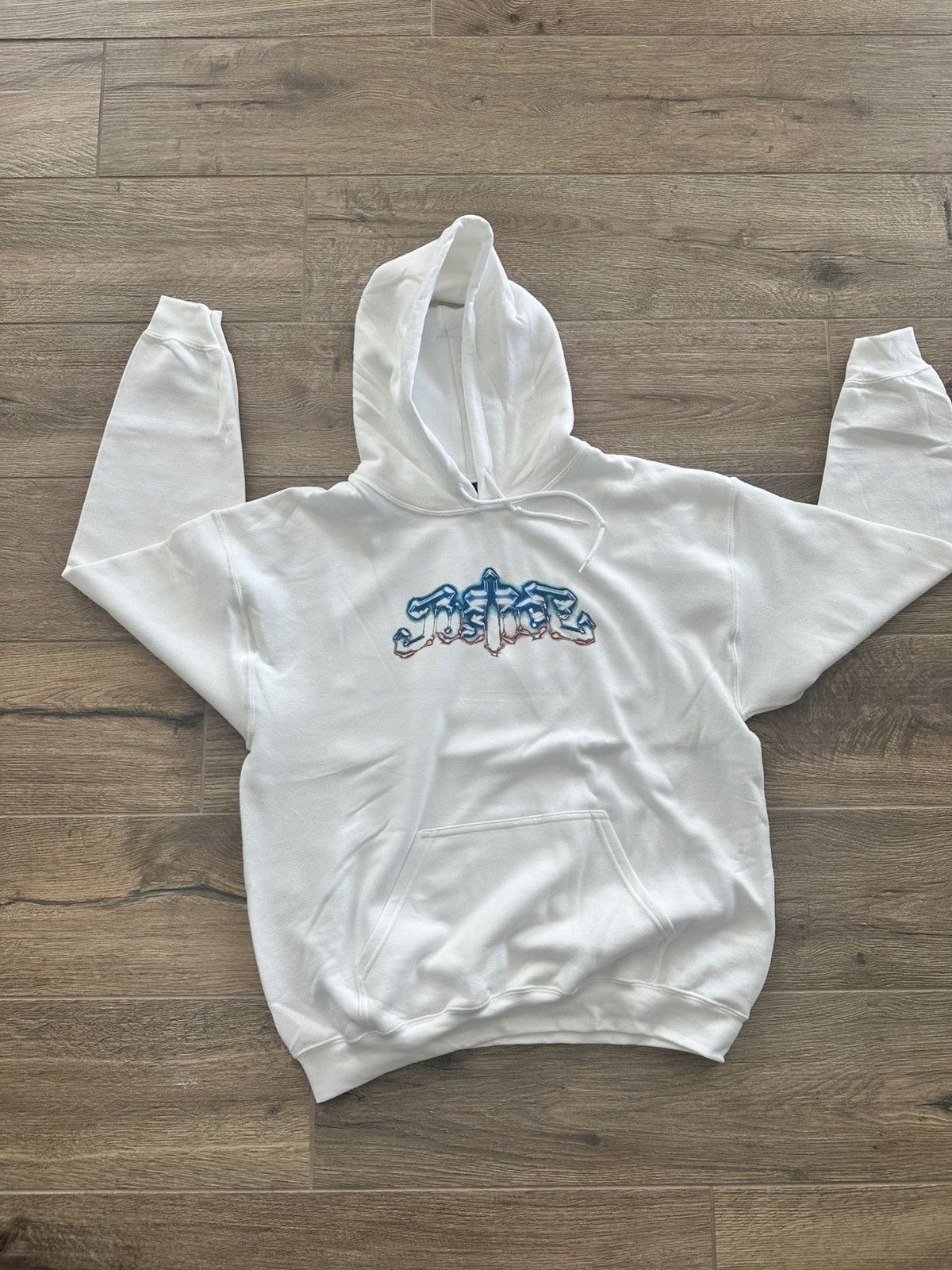 Japanese Brand Justice Hyperdrama Hoodie - White Size US L / EU 52-54 / 3 - 1 Thumbnail