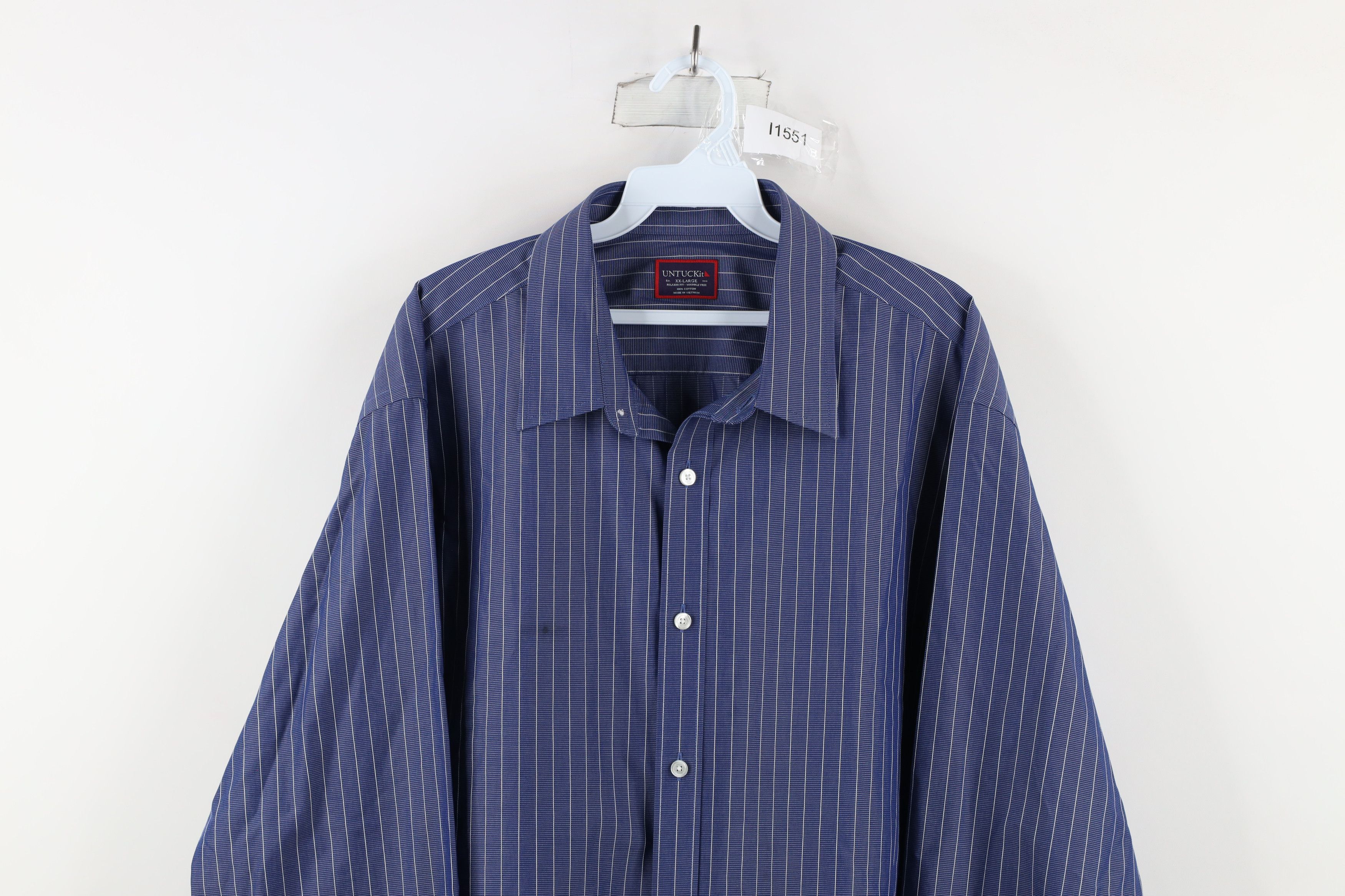 UNTUCKit × Vintage Untuckit Pinstriped Relaxed Fit Collared Button Shirt Size US XXL / EU 58 / 5 - 2 Thumbnail