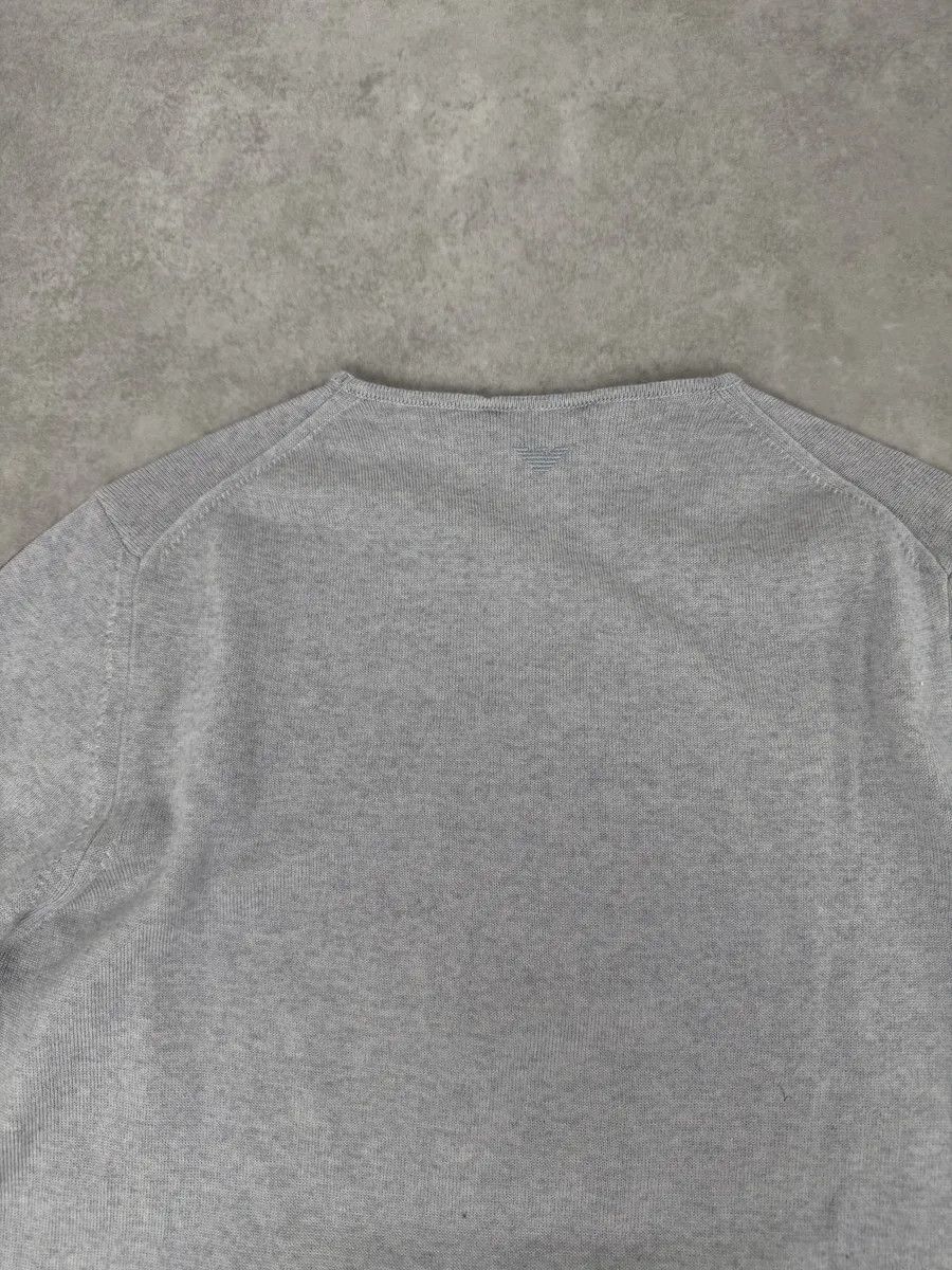 Emporio Armani 2010s Emporio Armani Grey Red Painted Line Sweater Size US M / EU 48-50 / 2 - 6 Thumbnail