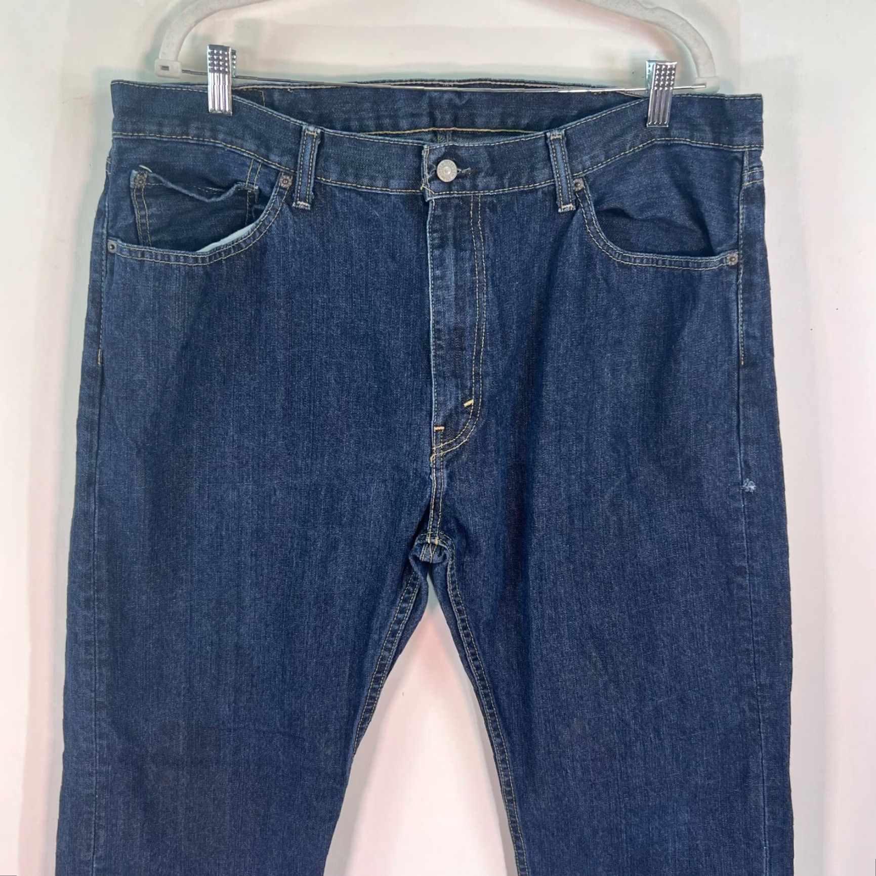 Levi's Levi's 505 Jeans Mens Size 40 Blue Straight Regular Fit Workwear 40 X 32 Size US 40 / EU 56 - 2 Thumbnail