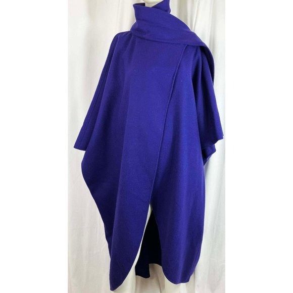 Salvatore Ferragamo Vintage Salvatore Ferragamo Cocoon Drape Cape Blue ...