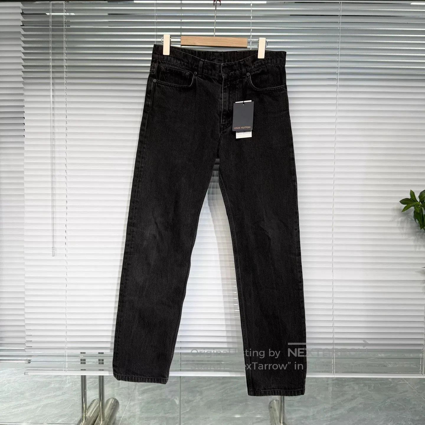 LVXWA lv black denim straight pants with logo. Size US 31 - 1 Thumbnail