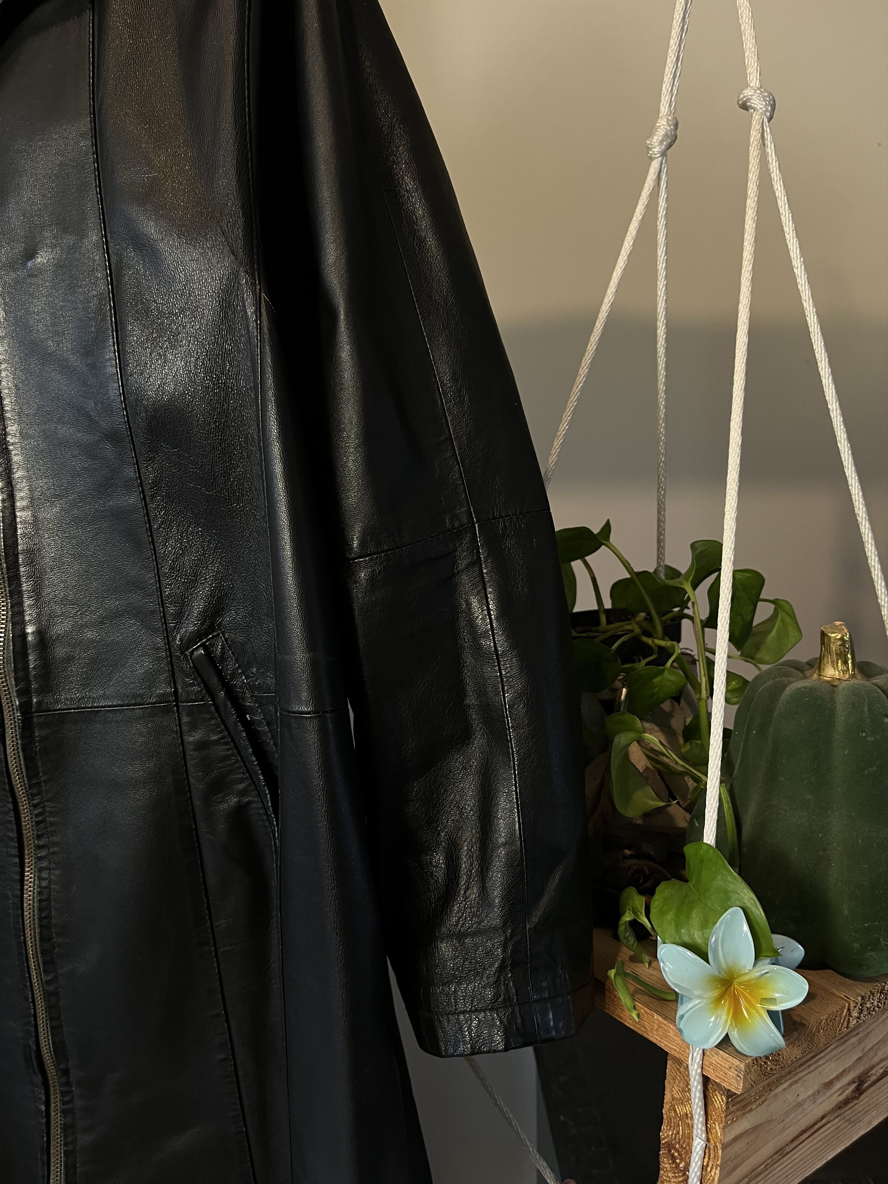 Genuine Leather × Japanese Brand × Vintage Y2K Genuine Long Leather Coat Matrix Space Cowboy Vibe Size US L / EU 52-54 / 3 - 5 Thumbnail