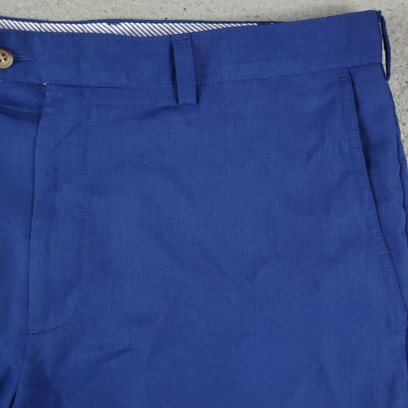 Vintage Donald Ross Mens Shorts 40 Blue Polyester Flat Front Chino Casual Flat-Front Solid Front Zip Pocket Regular 40 Mens Clothing Blues Size US 40 / EU 56 - 3 Thumbnail