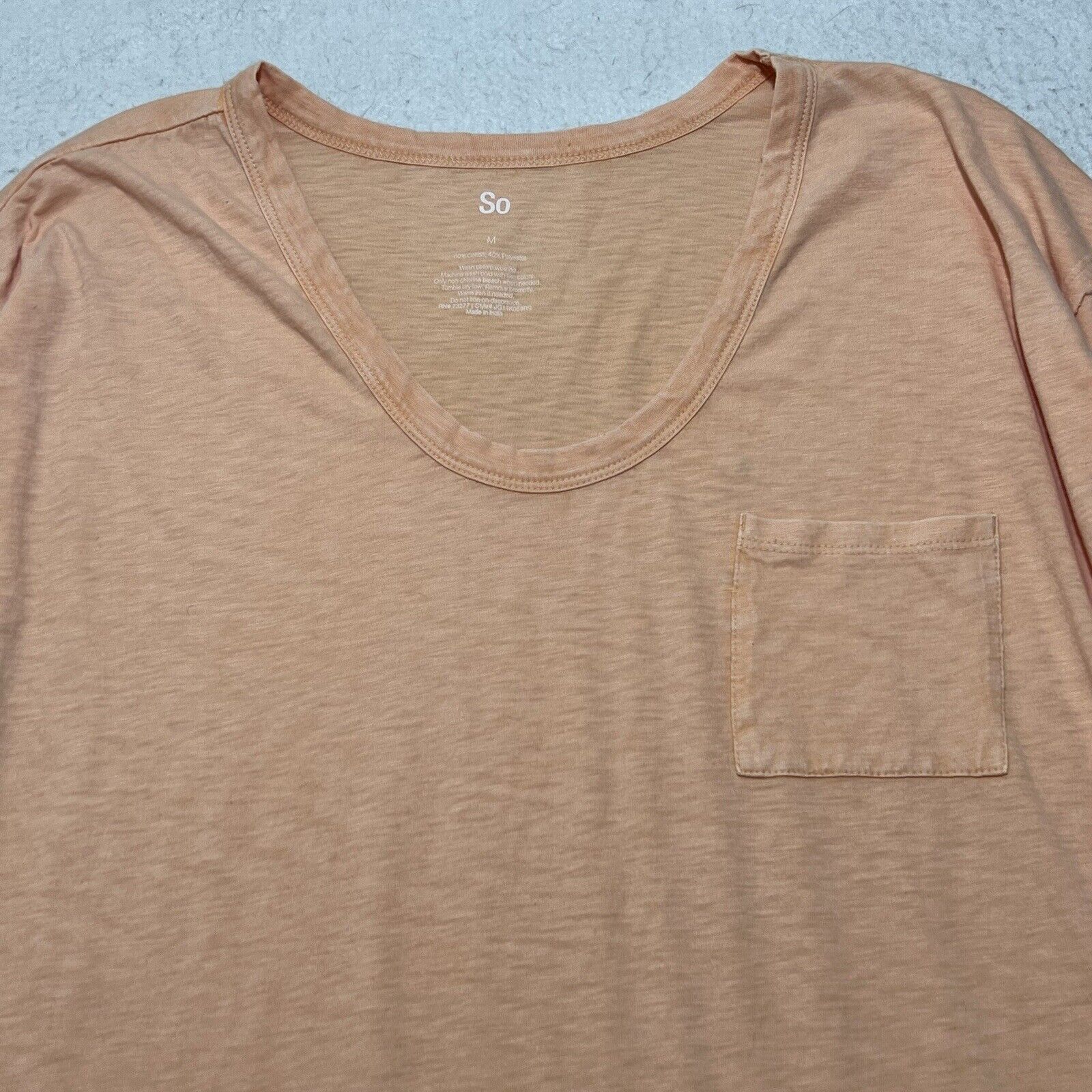 Kohl's SO Kohl's Medium Scoop Neck Pink/Orange Pocket T Shirt Top Size M / US 6-8 / IT 42-44 - 2 Thumbnail