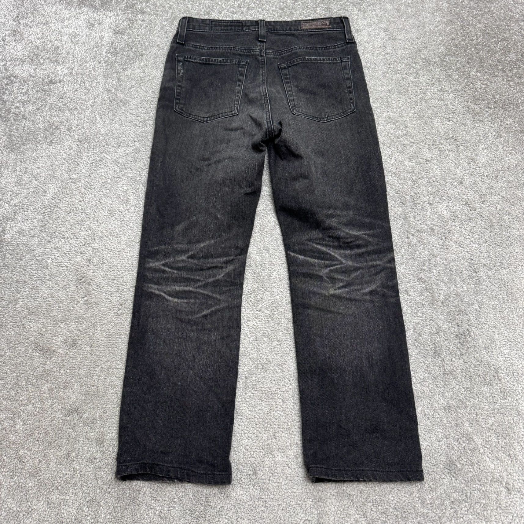 Vintage AG Adriano Goldschmied The Isabelle Button-Up High Rise Straight Crop Jeans 26R Black Denim Jeans Size 26" / US 2 / IT 38 - 2 Thumbnail