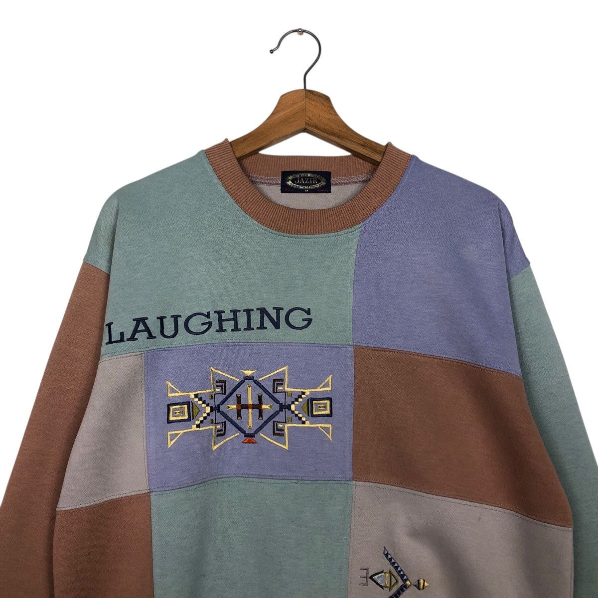 Japanese Brand 📌Vintage Sweatshirt Jazir Patch Work Design Issey Miyake Size US M / EU 48-50 / 2 - 4 Thumbnail
