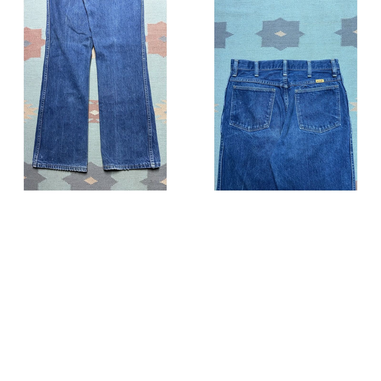 Denime VINTAGE Rustler Jeans Bootcut Men 30x31 Blue Denim USA 80s Western Cowboy Size US 30 / EU 46 - 8 Thumbnail