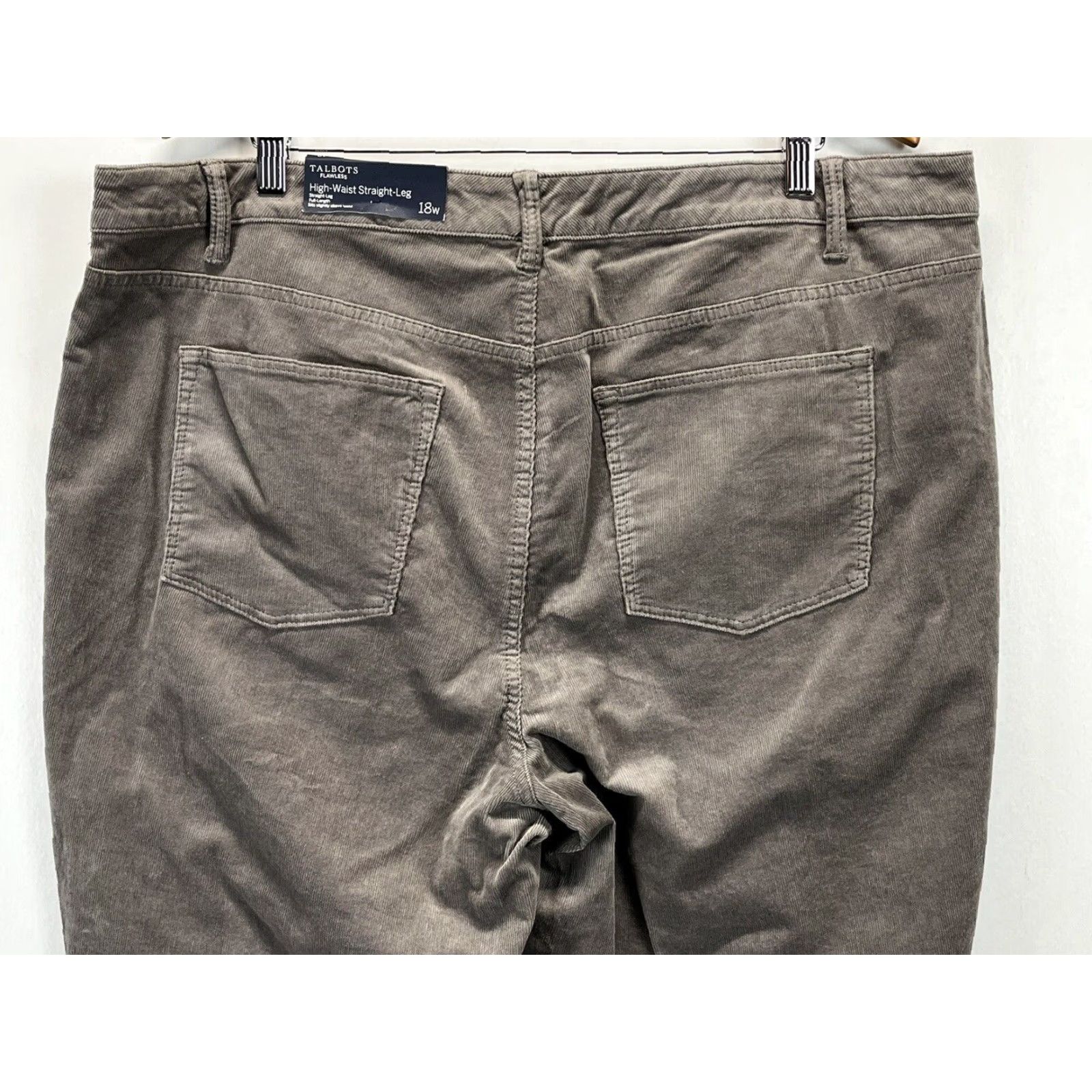 Talbots Talbots High Waist Straight Leg Corduroy Pants 18W Plus Gray Womens Size 40" / US 18 - 4 Thumbnail