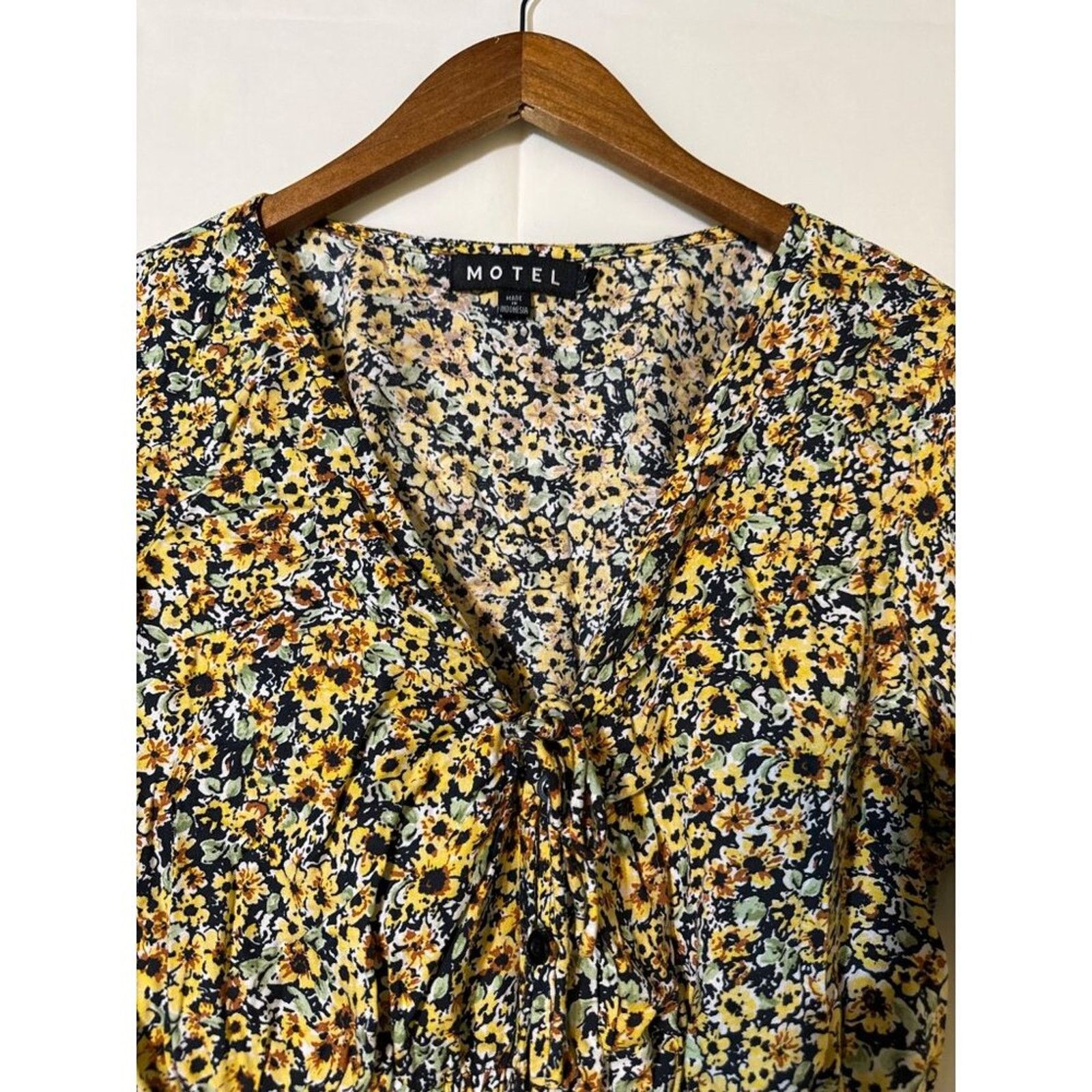 Other Motel Aley Womens Shirt Size Large Spring Ditsy Cropped Size L / US 10 / IT 46 - 4 Thumbnail