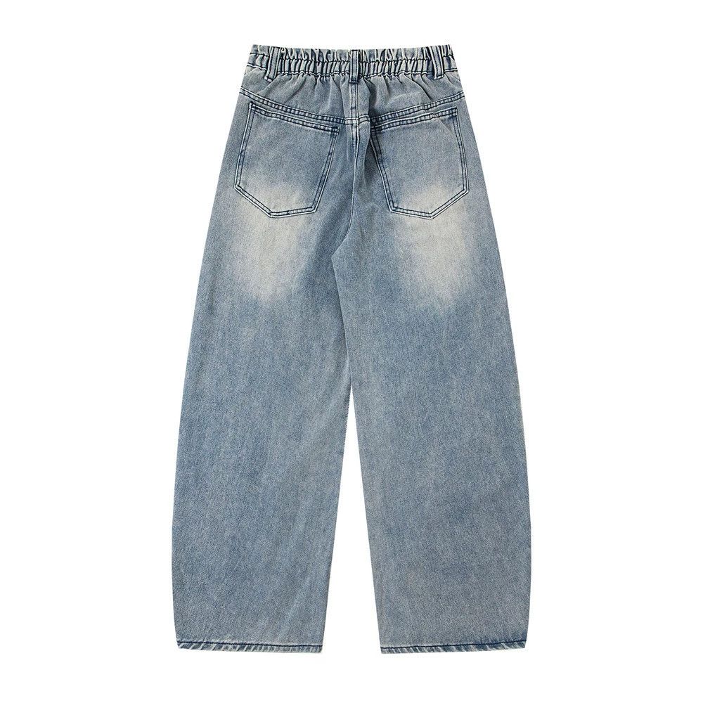 Jean Men's distressed washed graffiti cartoon machete jeans Size US 32 / EU 48 - 2 Thumbnail