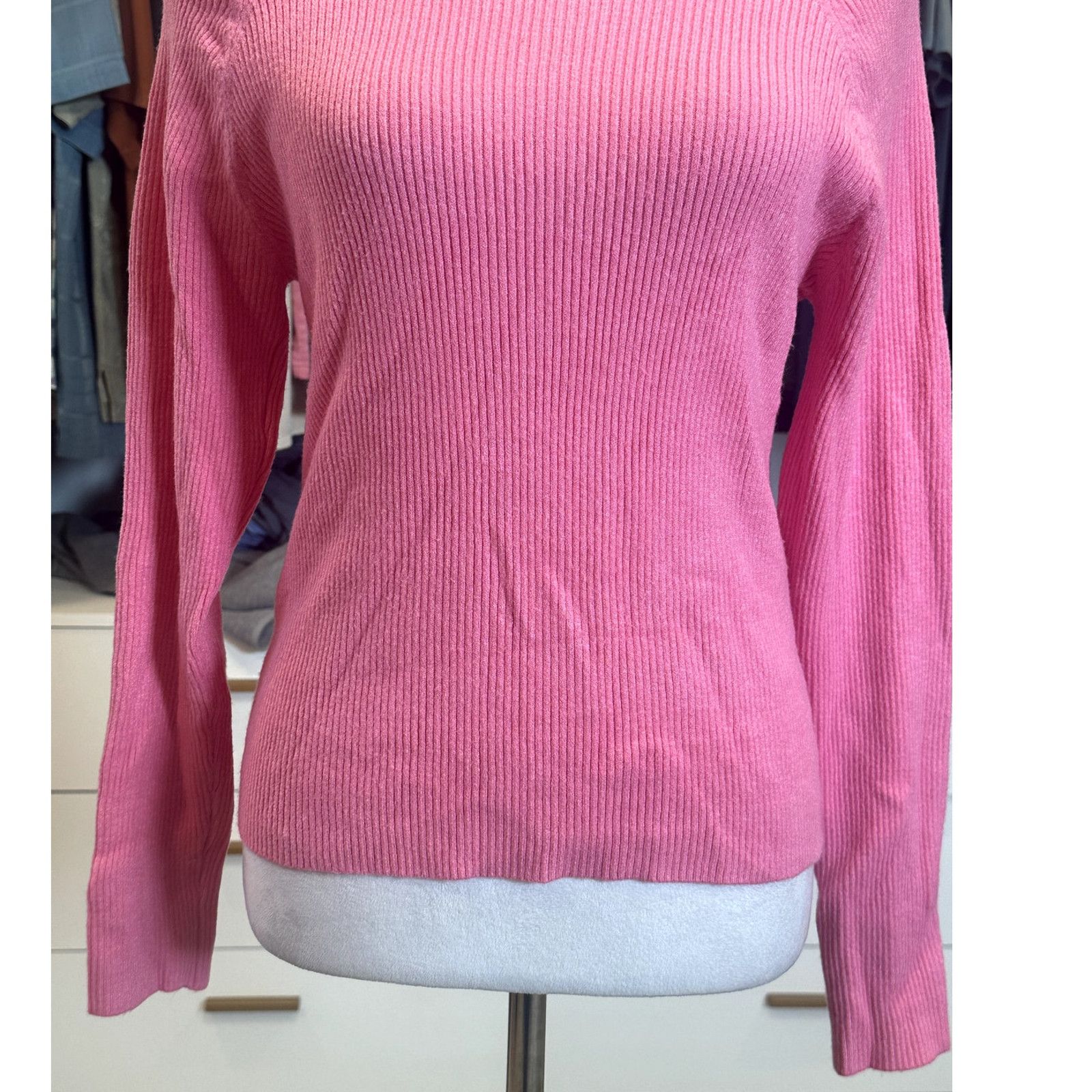 Other Vero Moda Women's Pink Mock Neck Ribbed Sweater XL NWOT Size XL / US 12-14 / IT 48-50 - 3 Thumbnail