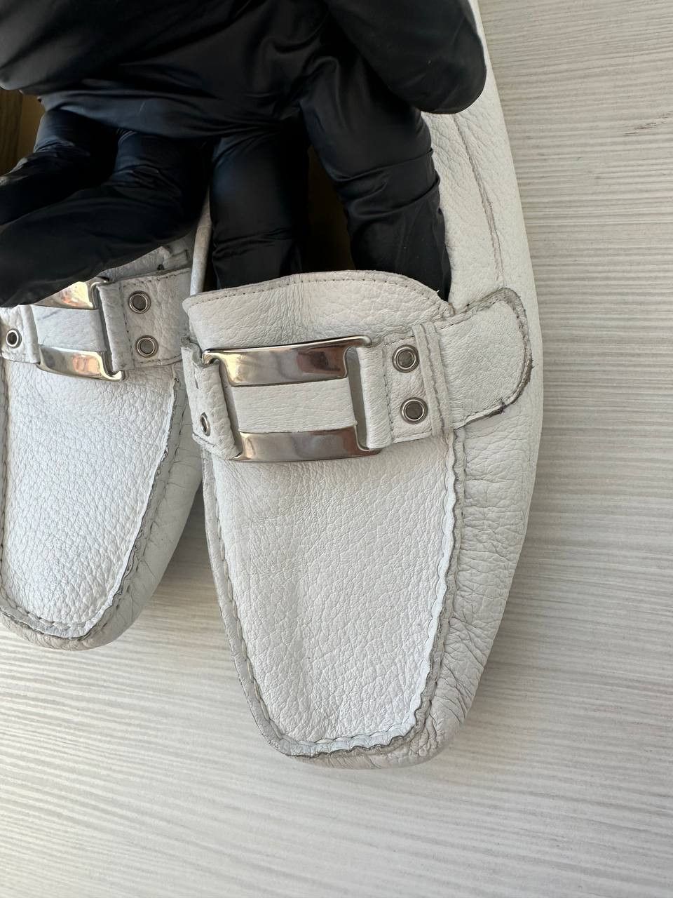 Russell & Bromley × Stuart Weitzman × Vintage Stuart Weitzman for Russell & Bromley Leather Loafers Buckle Size US 9.5 / IT 39.5 - 8 Thumbnail