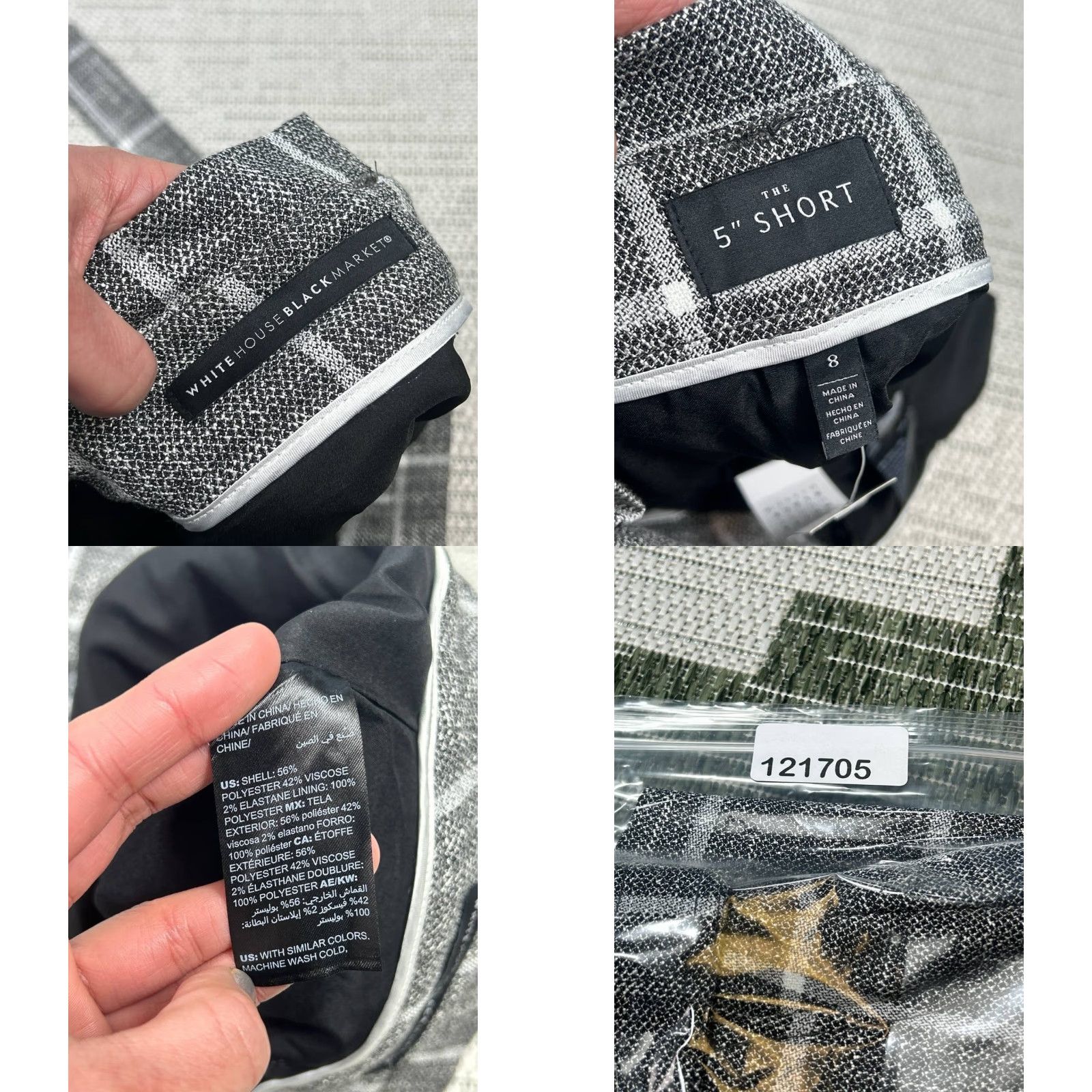 White House Black Market White House Black Market Shorts Women 8 Gray Plaid Stretch Mid Rise The Luxe New Size 30" / US 8 / IT 44 - 8 Thumbnail
