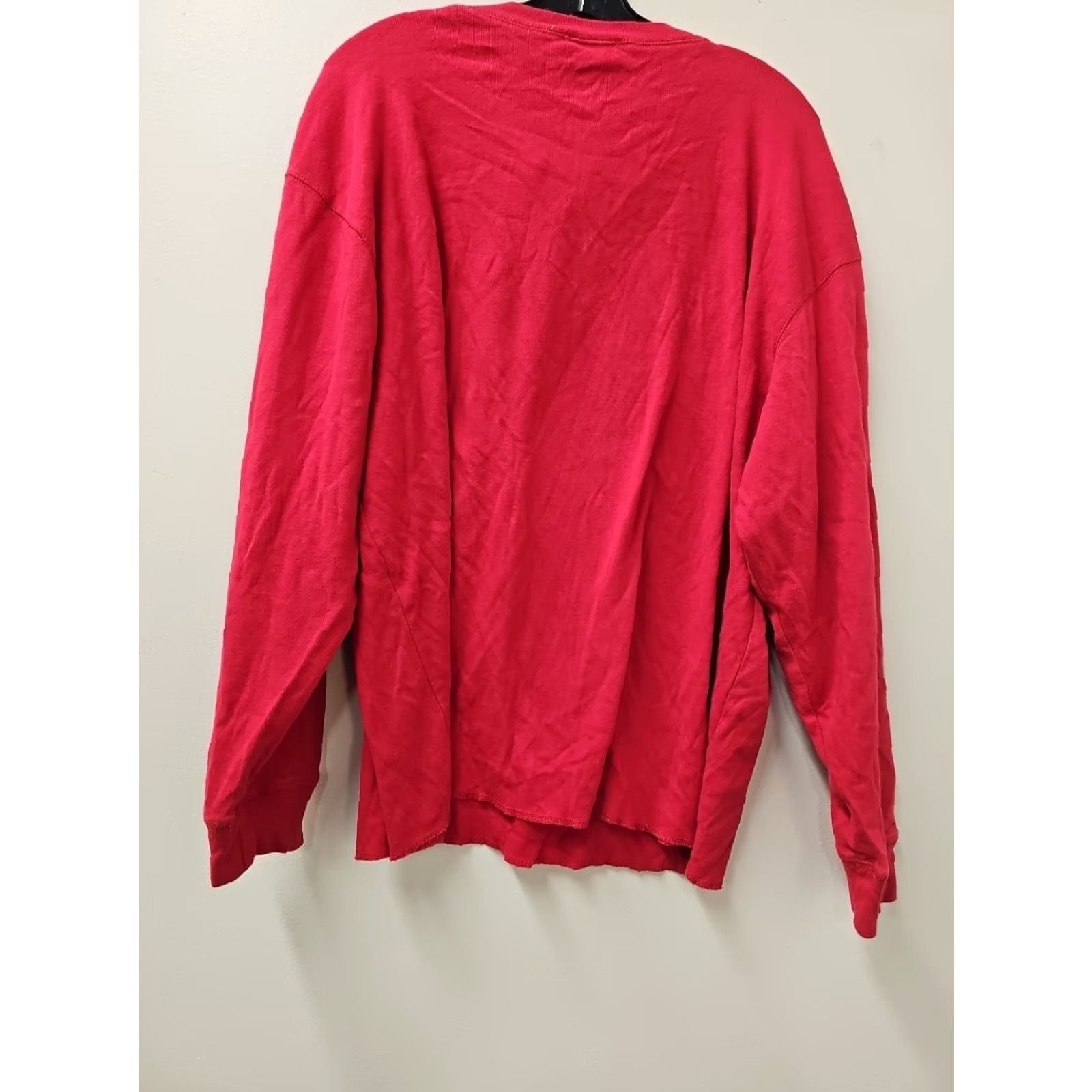 Disney VINTAGE Disney Goofy Christmas Henley Long Sleeve Shirt Unisex Adults L Red 1990s Mens Womens Boys Girls Size US L / EU 52-54 / 3 - 4 Thumbnail