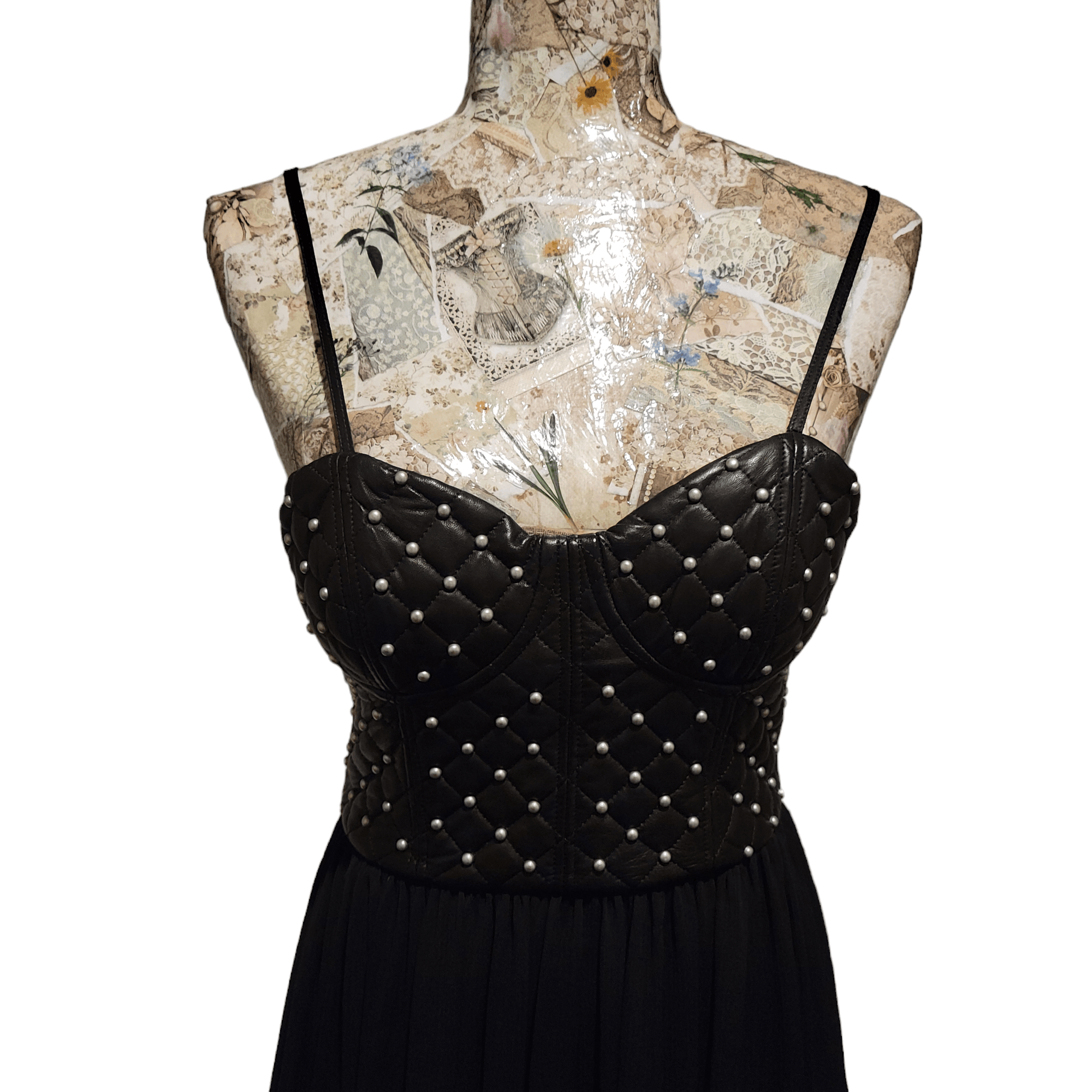 Alice + Olivia Alice & Olivia Leather Black Corset Maxi Dress Prom Gown Size XS / US 0-2 / IT 36-38 - 17 Thumbnail