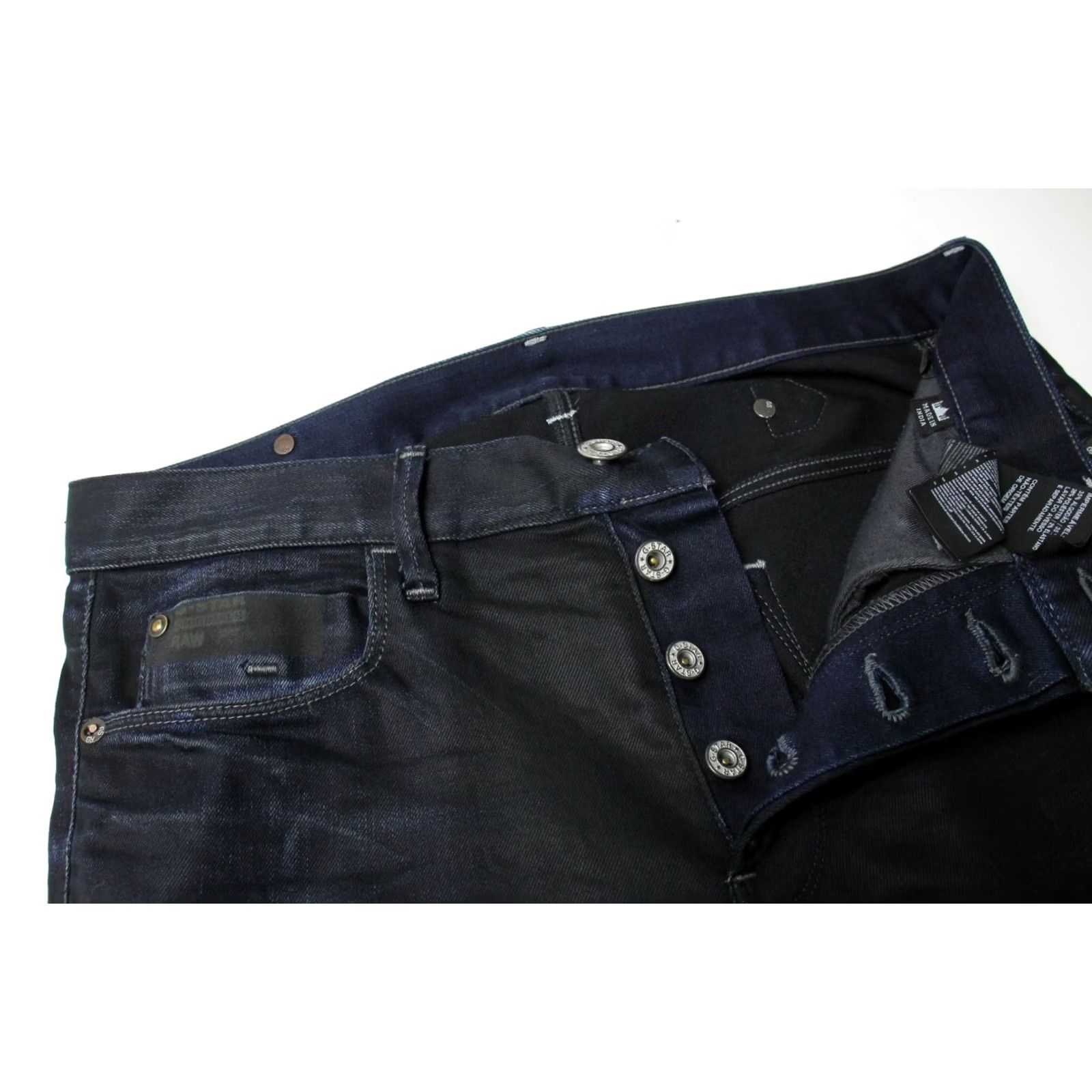 G-Star G-STAR Blades Slim Tapered Jeans Men W29/L30 Dark Blue Button Stretch Faded Size US 29 - 4 Thumbnail