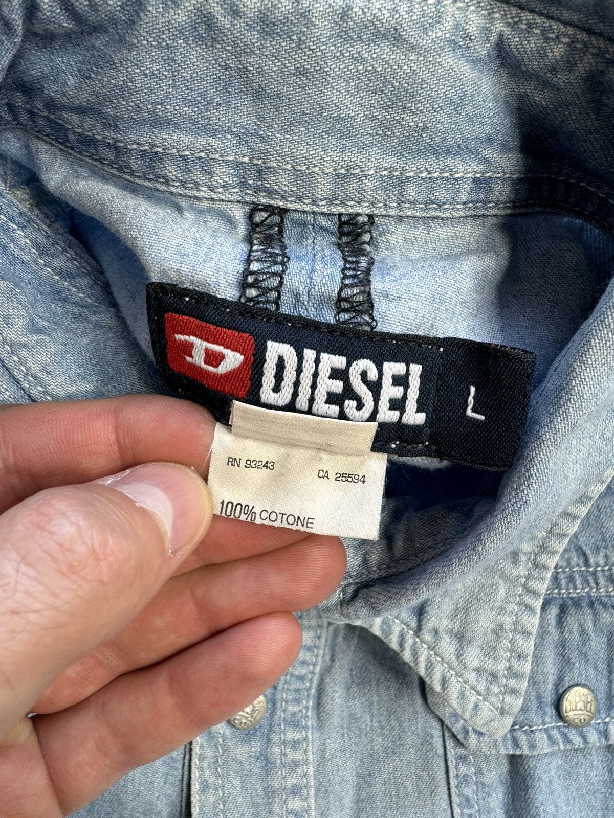 Diesel × Vintage Vintage Diesel Industries Jeans Shirt Size L / US 10 / IT 46 - 4 Thumbnail