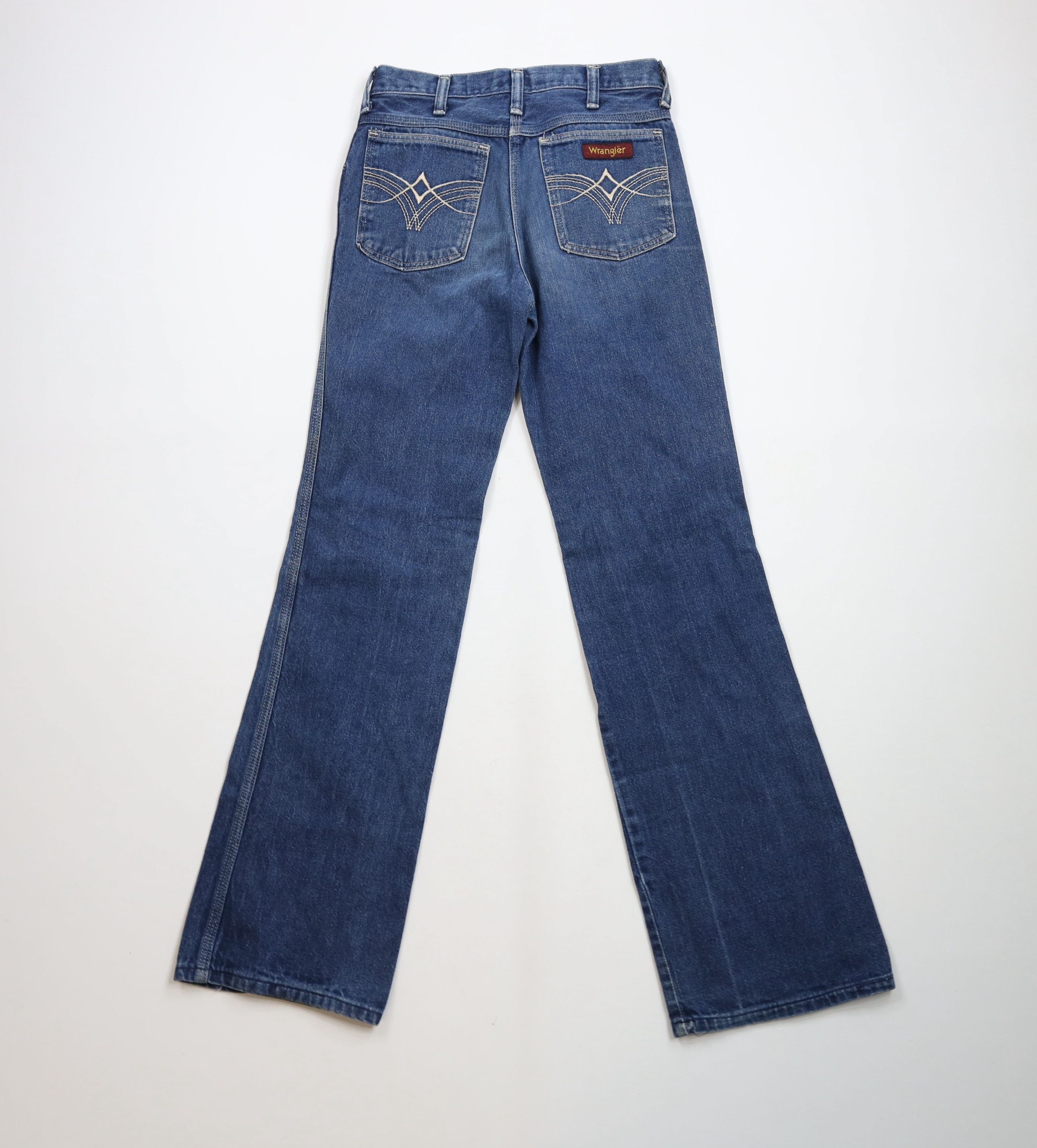 Vintage × Wrangler Vintage 70s Wrangler Flared Wide Leg Denim Jeans Blue USA Size 28" / US 6 / IT 42 - 11 Thumbnail
