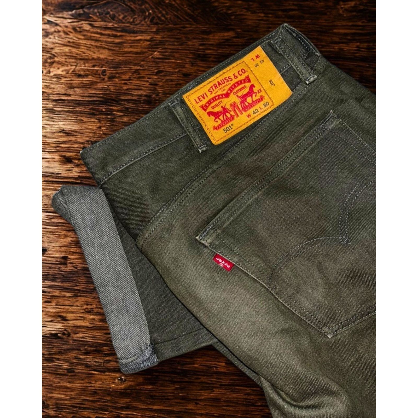 Levi's Levi’s 501 Jeans 42x30 Men White Oak Cone Denim Selvedge Size US 42 / EU 58 - 2 Thumbnail