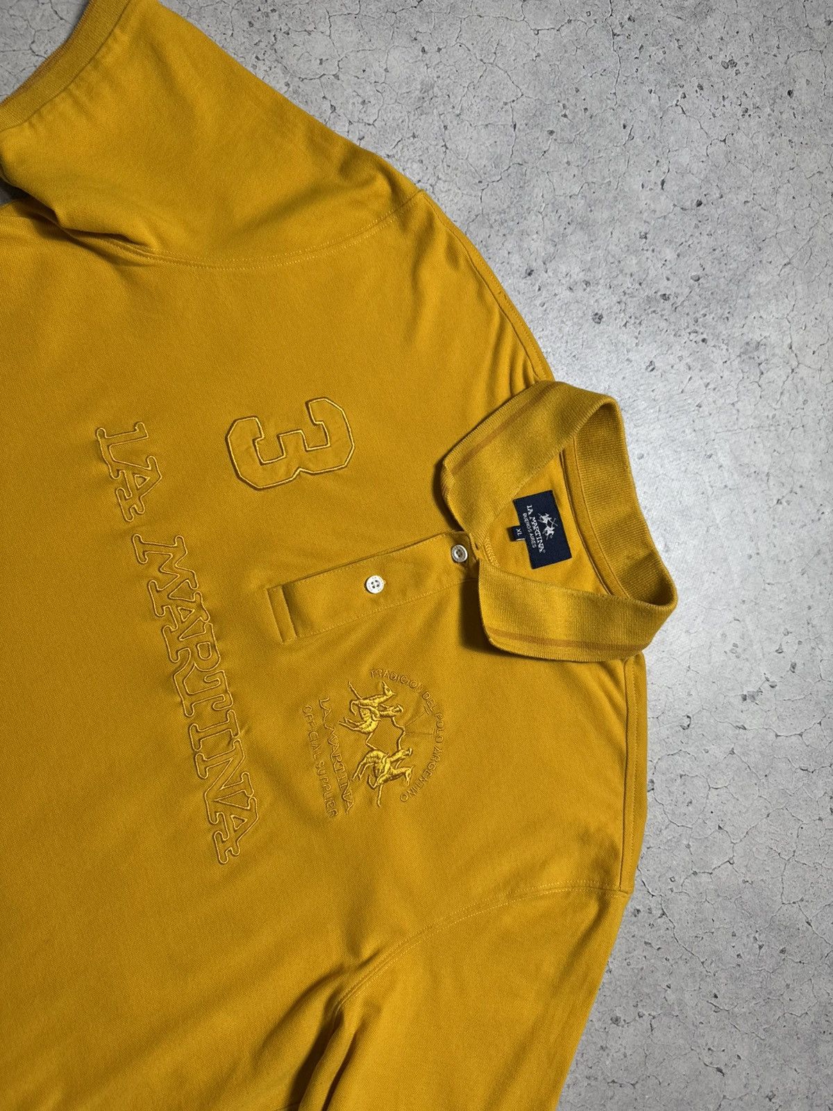 La Martina La Martina Big Logo #3 Polo Shirt Size XL Yellow Size US XL / EU 56 / 4 - 4 Thumbnail