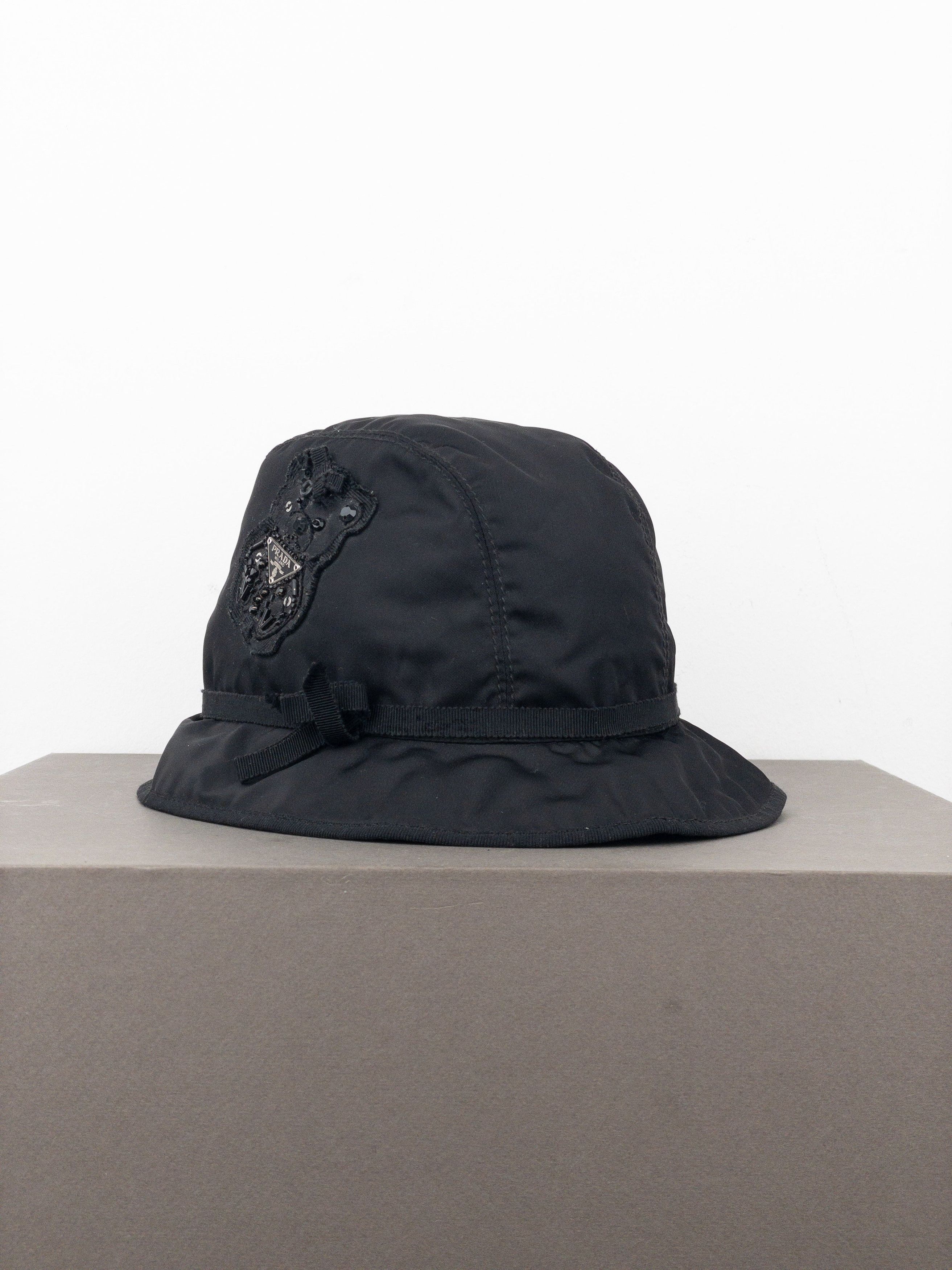 Prada 2000s Rhinestone Triangle Logo Bucket Hat Size ONE SIZE - 1 Thumbnail